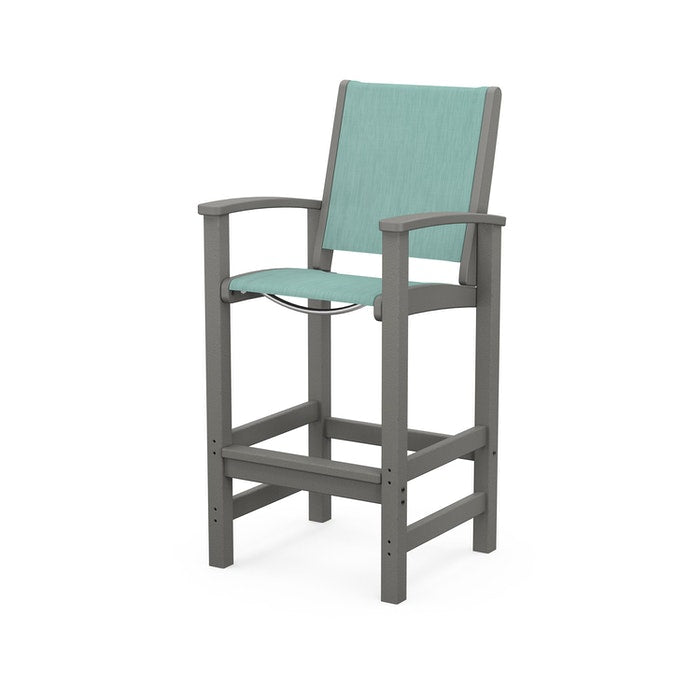 POLYWOOD Coastal Bar Chair - Outdoor & Indoor Bar Stool, Weather-Resistant, Durable, Comfortable - Perfect for Patio, Deck, Kitchen, and Poolside Use