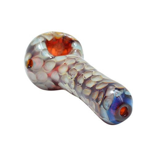 Premium Snakeskin Pattern Glass Pipe for Smoking - Handmade Artistic Water Pipe for Herbs & Tobacco - Perfect for Home Use, Parties & Gifts
