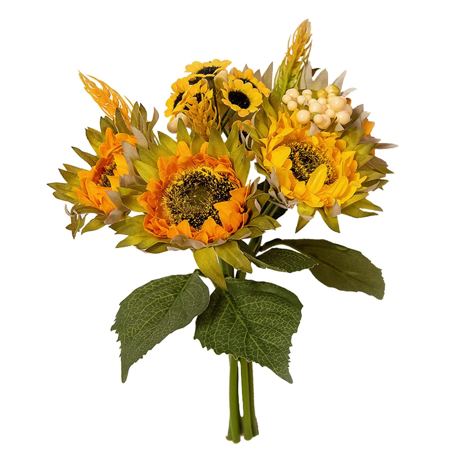Realistic Pink Peony & Sunflower Artificial Flower Bouquet - Fake Flowers for Baby Shower, Wedding Decor, Bridal Bouquet, Home Decoration & DIY Garden Arrangements (Yellow, One Size) - Perfect for Centerpieces, Table Settings & Party Decorations