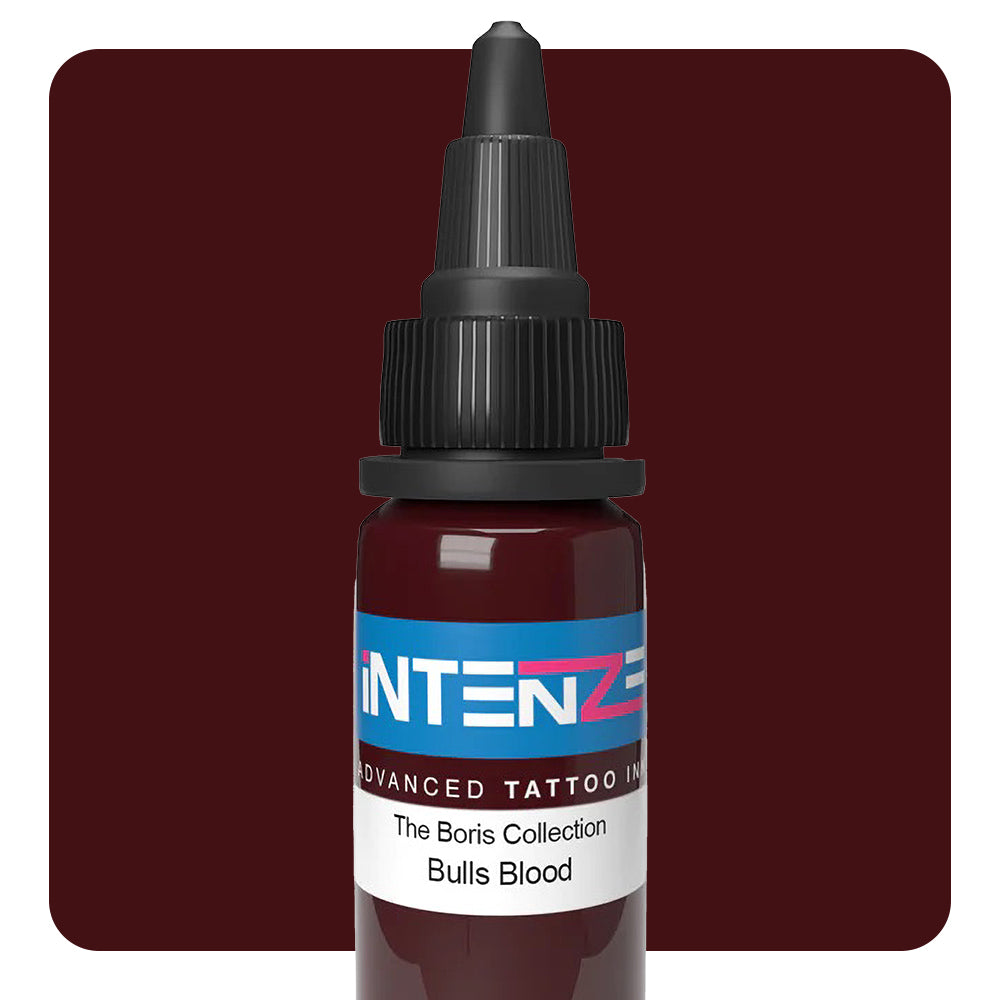 Boris Series Bulls Blood Tattoo Ink by Intenze - 1oz Bottle for Professional Tattoo Artists & Body Art Enthusiasts - Perfect for Realism, Traditional & Japanese Tattoo Styles