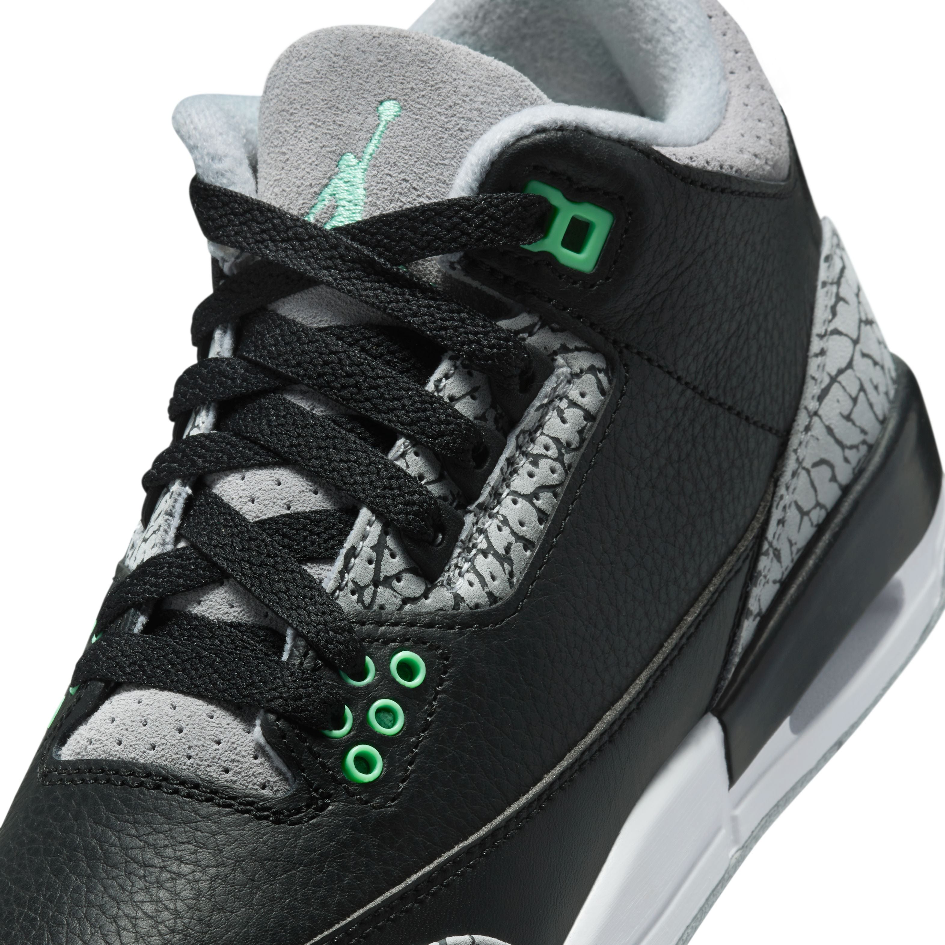Air Jordan 3 Retro 'Green Glow' Kids Basketball Shoes - Lightweight Sneakers for Boys & Girls - Perfect for School, Sports & Casual Wear