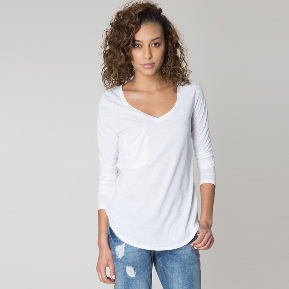 Z Supply Women's Long Sleeve Pocket T-Shirt - Soft Cotton Casual Top for Everyday Wear | Perfect for Layering, Work, and Weekend Outfits