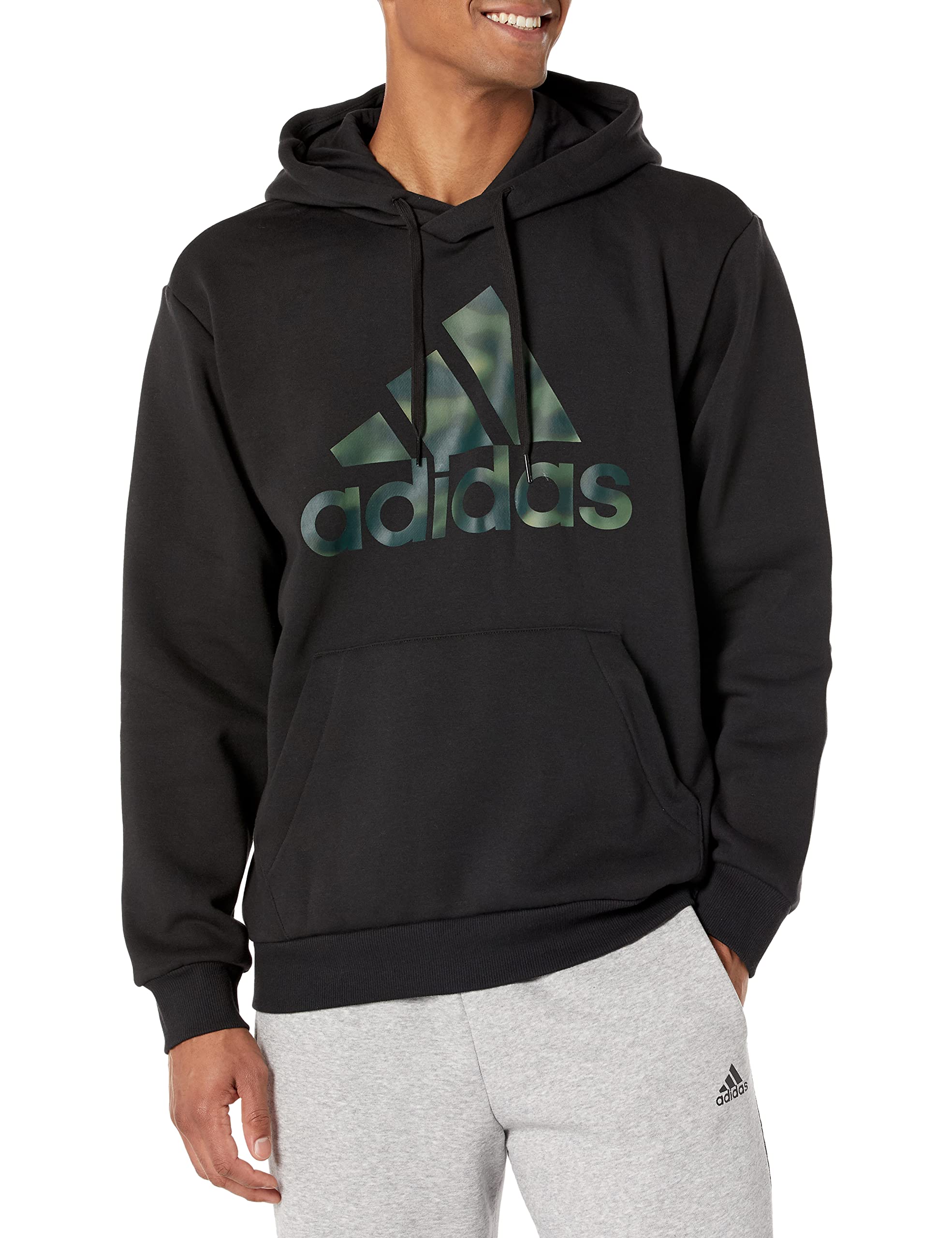 Adidas Men's Essentials Camouflage Printed French Terry Hoodie - Comfortable Casual Wear for Gym, Streetwear & Outdoor Activities
