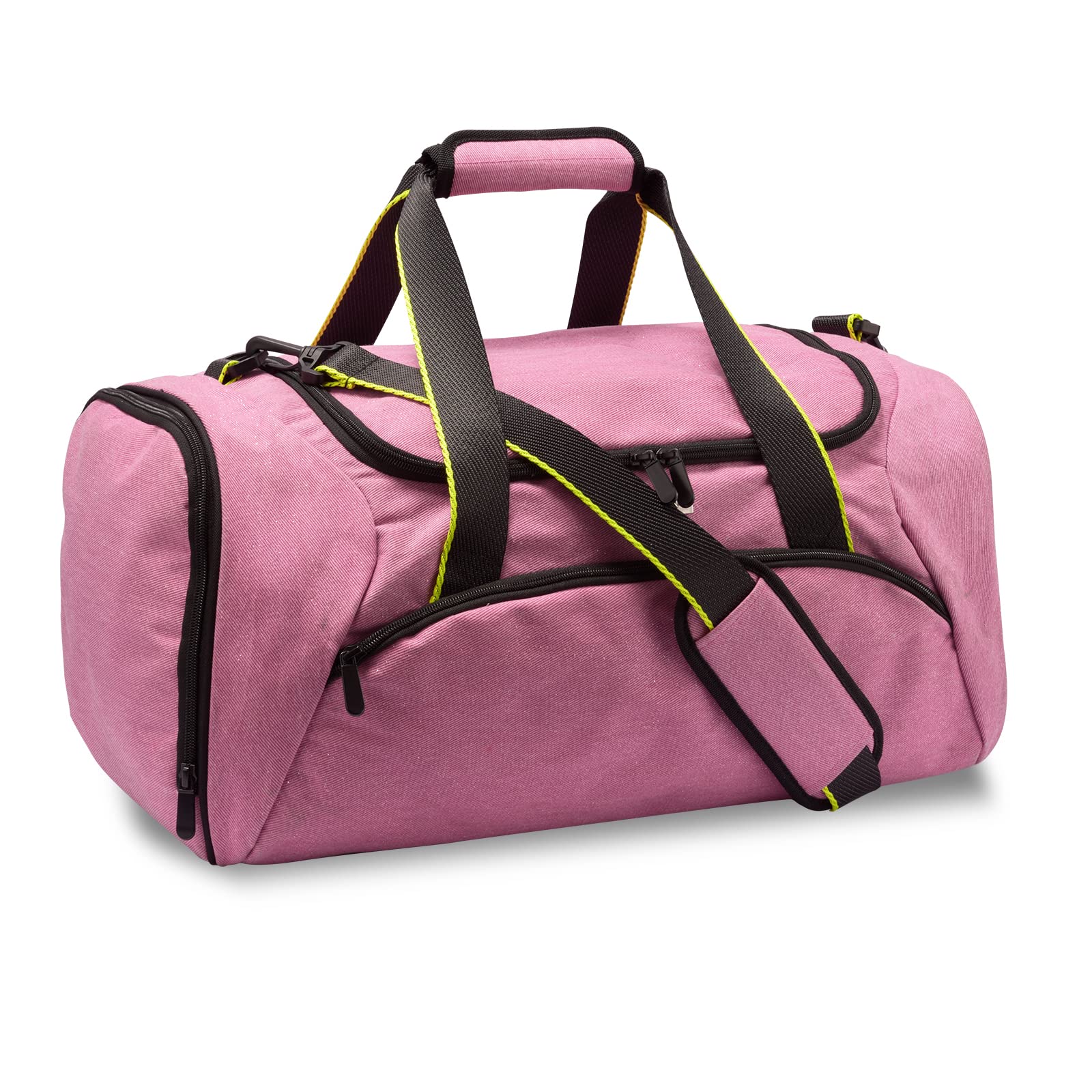 DEMOMENT Cotton Canvas Floral Duffel Bag for Gym, Yoga, Travel & Workout - Durable Shoulder Weekender Overnight Bag with Shoe Compartment for Men & Women | Perfect for Sports, Fitness, and Weekend Getaways