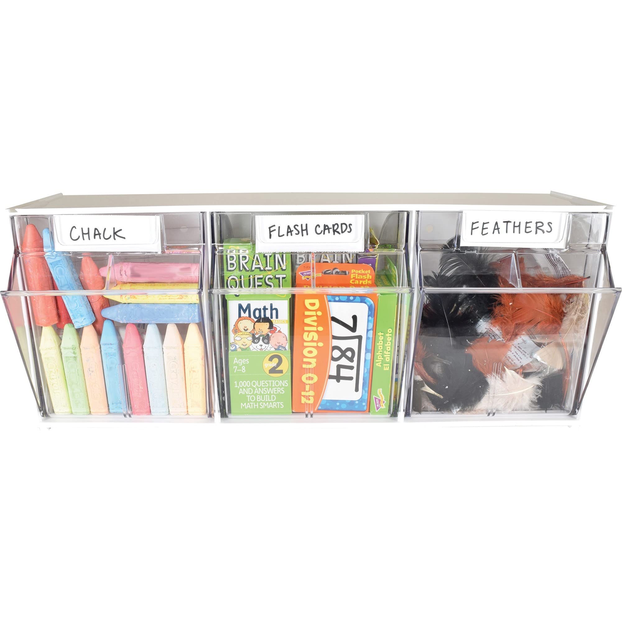 Deflecto White Interlocking Storage Organizer Tilt Bin - 9.5
