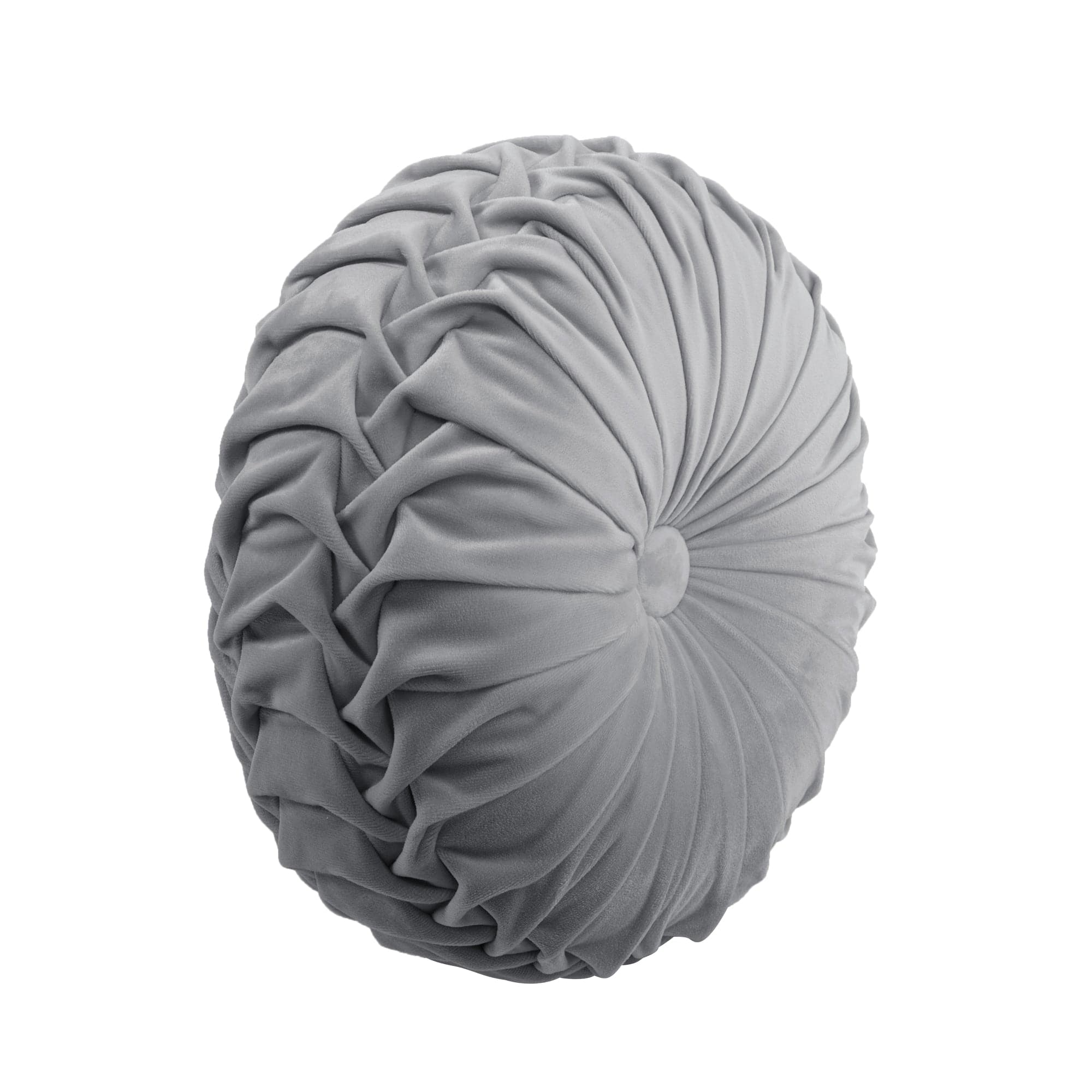 Round Pleated Soft Velvet Throw Pillow - Elegant Home Decor for Sofa, Bed & Couch - Cozy Accent Pillow for Living Room, Bedroom & Nursery