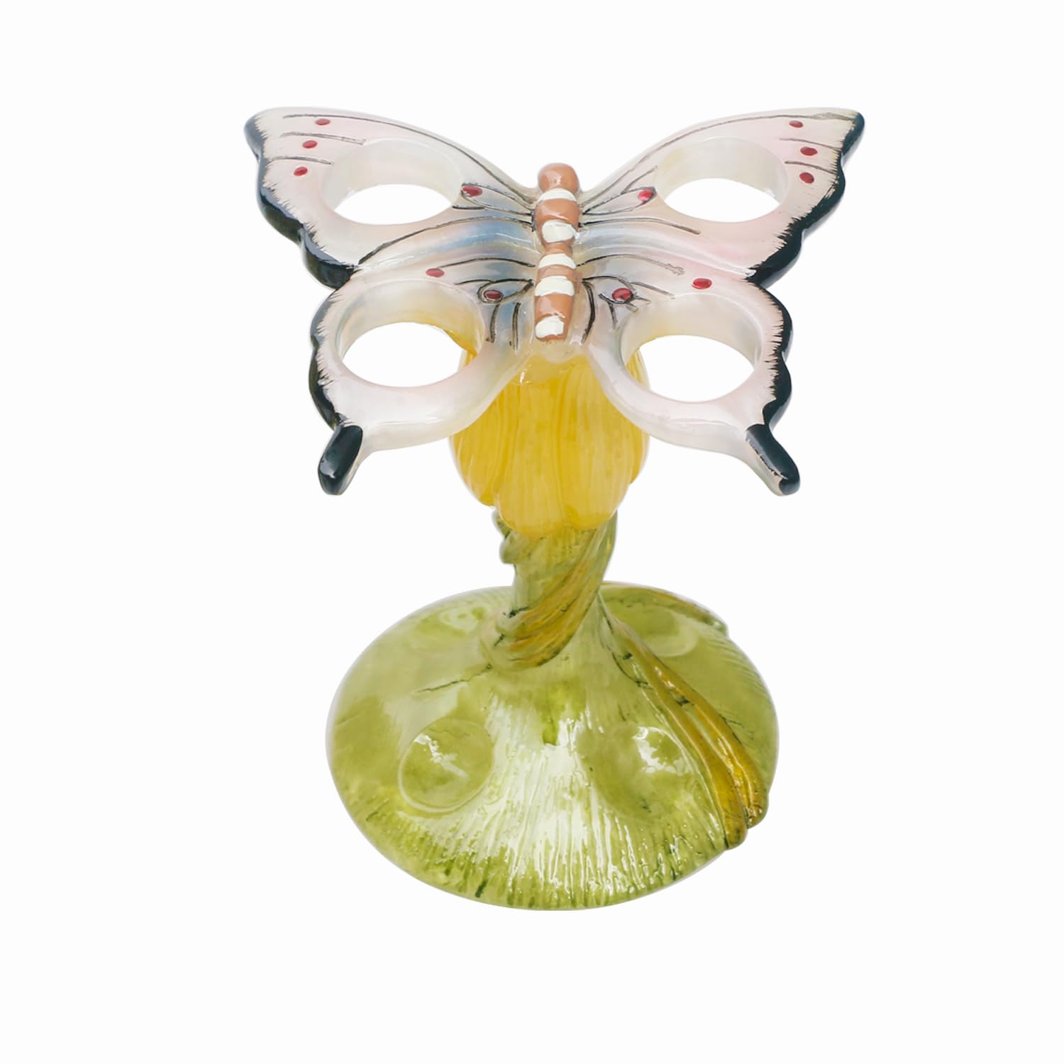 Elegant Butterfly Pattern Bathroom Vanity Set - Soap Dispenser, Toothbrush Holder, Soap Dish & Tumblers | Perfect for Home Decor, Housewarming Gift & Spa-Like Bathroom Experience