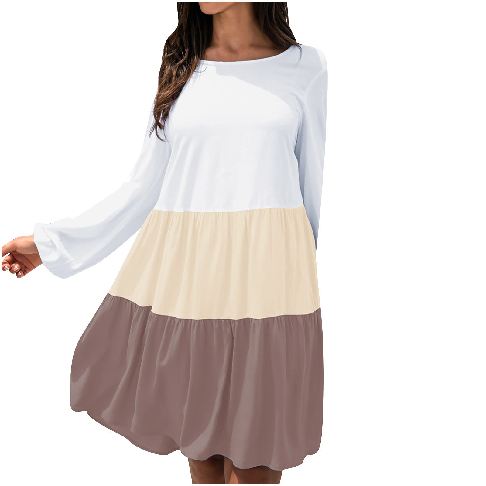 YaYiYa Women's Swim Dress - Patchwork Beach Cover Up, Long Sleeve Formal Gowns, Evening Swimwear for Vacation & Pool Parties | Perfect for Beach Resorts, Summer Getaways and Waterfront Dinners