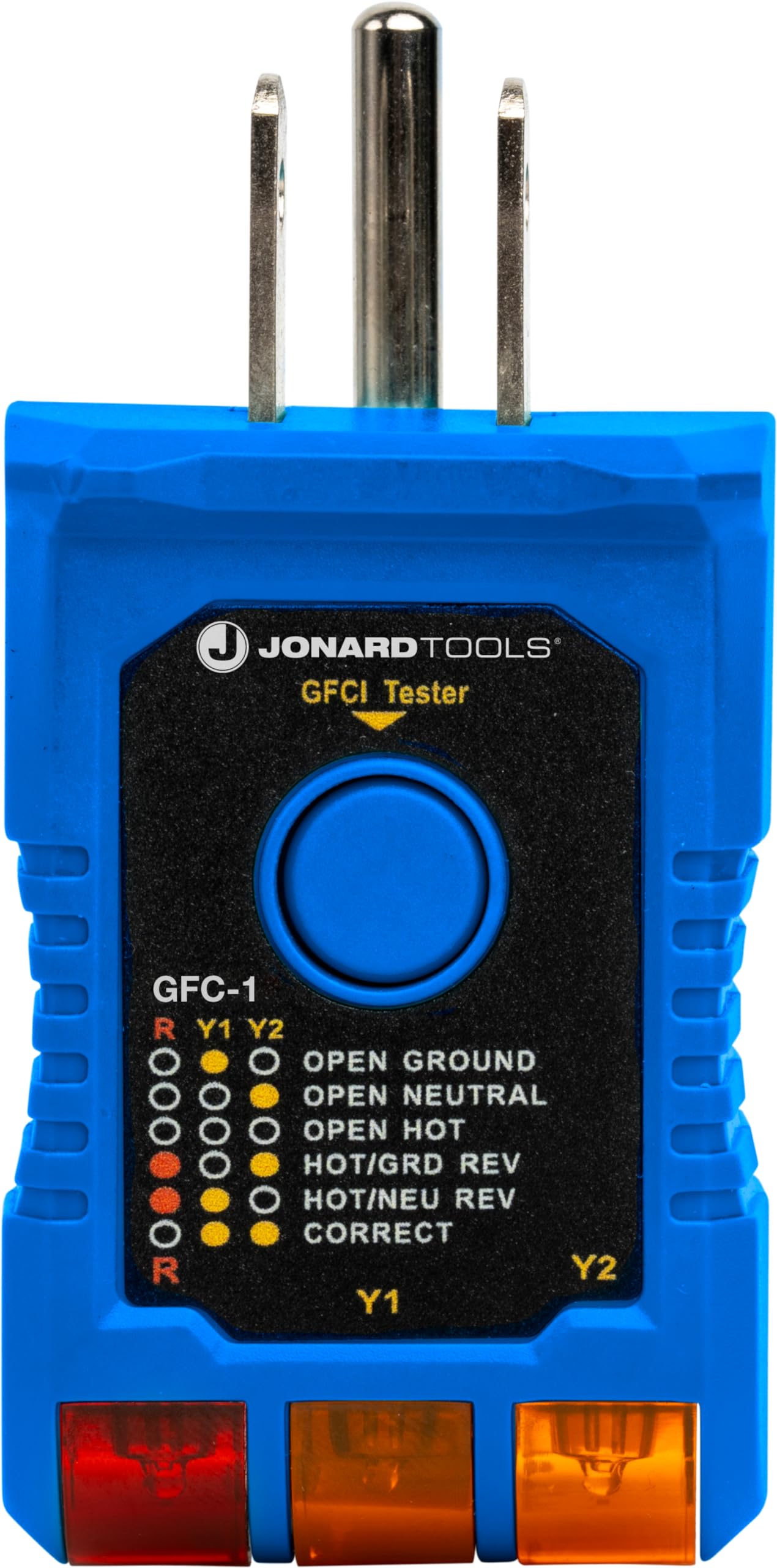 Jonard Tools GFC-1 GFCI Outlet Tester - Professional Circuit Analyzer & Ground Fault Receptacle Tester for 110V/125V AC 3-Wire North American Electrical Outlets | Perfect for Electricians, Home Inspectors & DIY Safety Checks