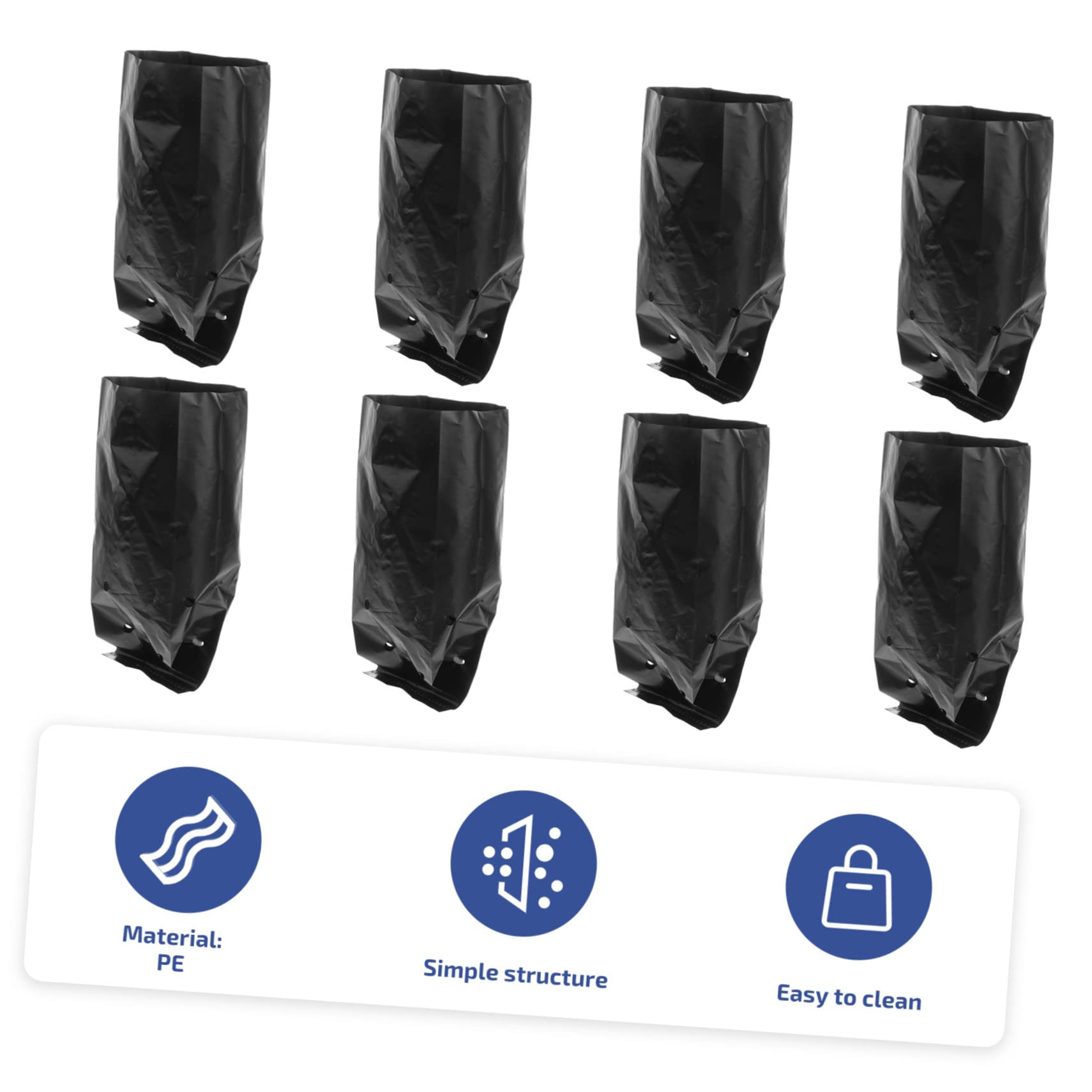 100 Pcs Plastic Nursery Bags for Plants - Reusable Grow Bags & Planter Pots for Strawberries, Seedlings, Vegetables | Indoor/Outdoor Gardening, Hydroponics, Greenhouse Use