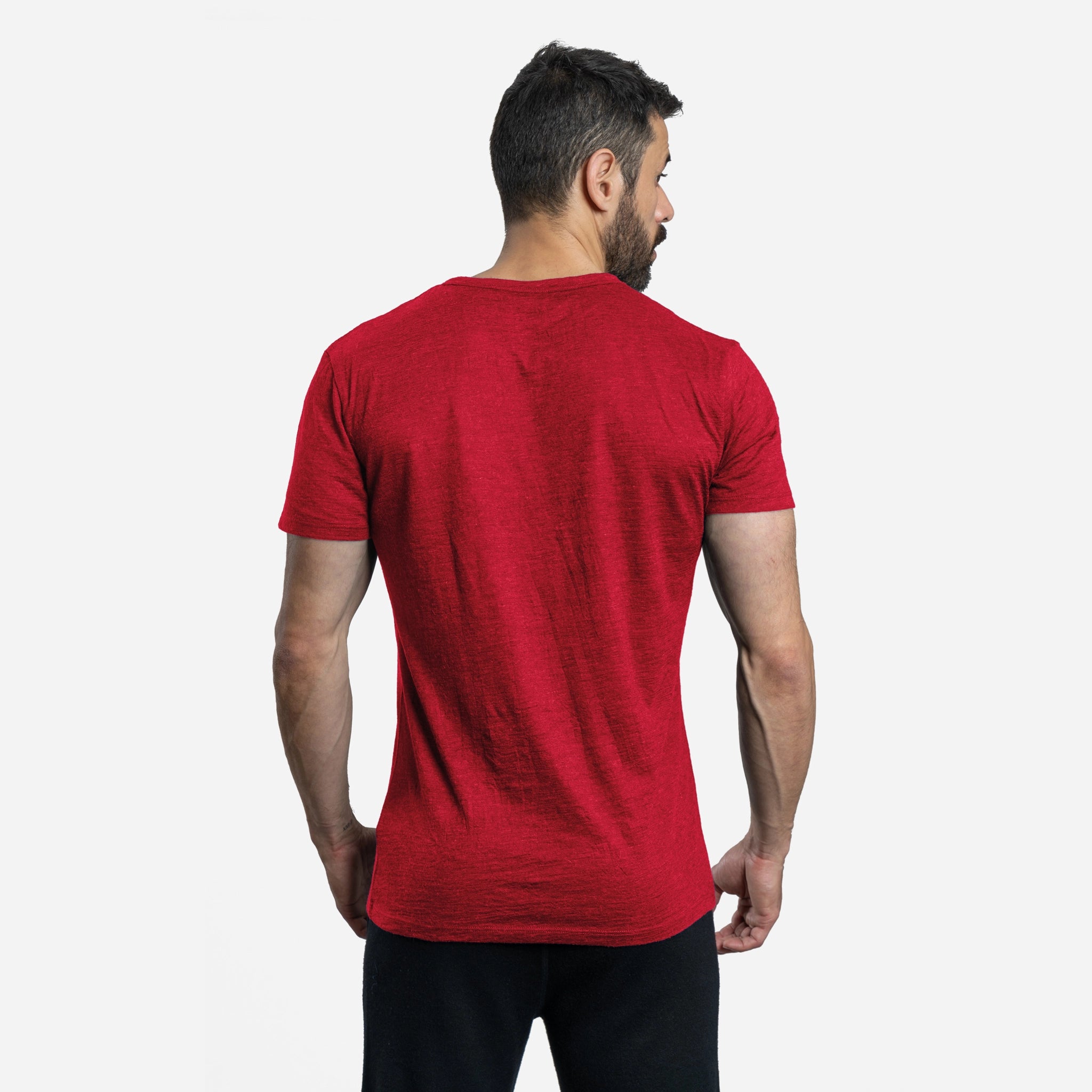 Ultralight Men's Alpaca Wool T-Shirt - 160 GSM Soft Crew Neck Tee for Outdoor Activities & Travel