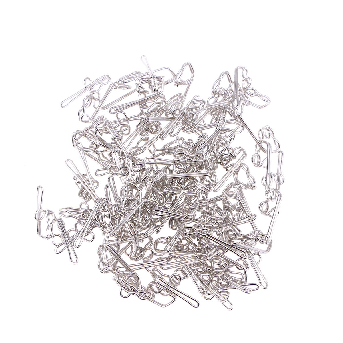 100 Pack Shower Curtain Hooks with Clips - Heavy Duty Drape Holdbacks for Bathroom, Bedroom & Living Room Curtains - Rustproof & Durable for Daily Use
