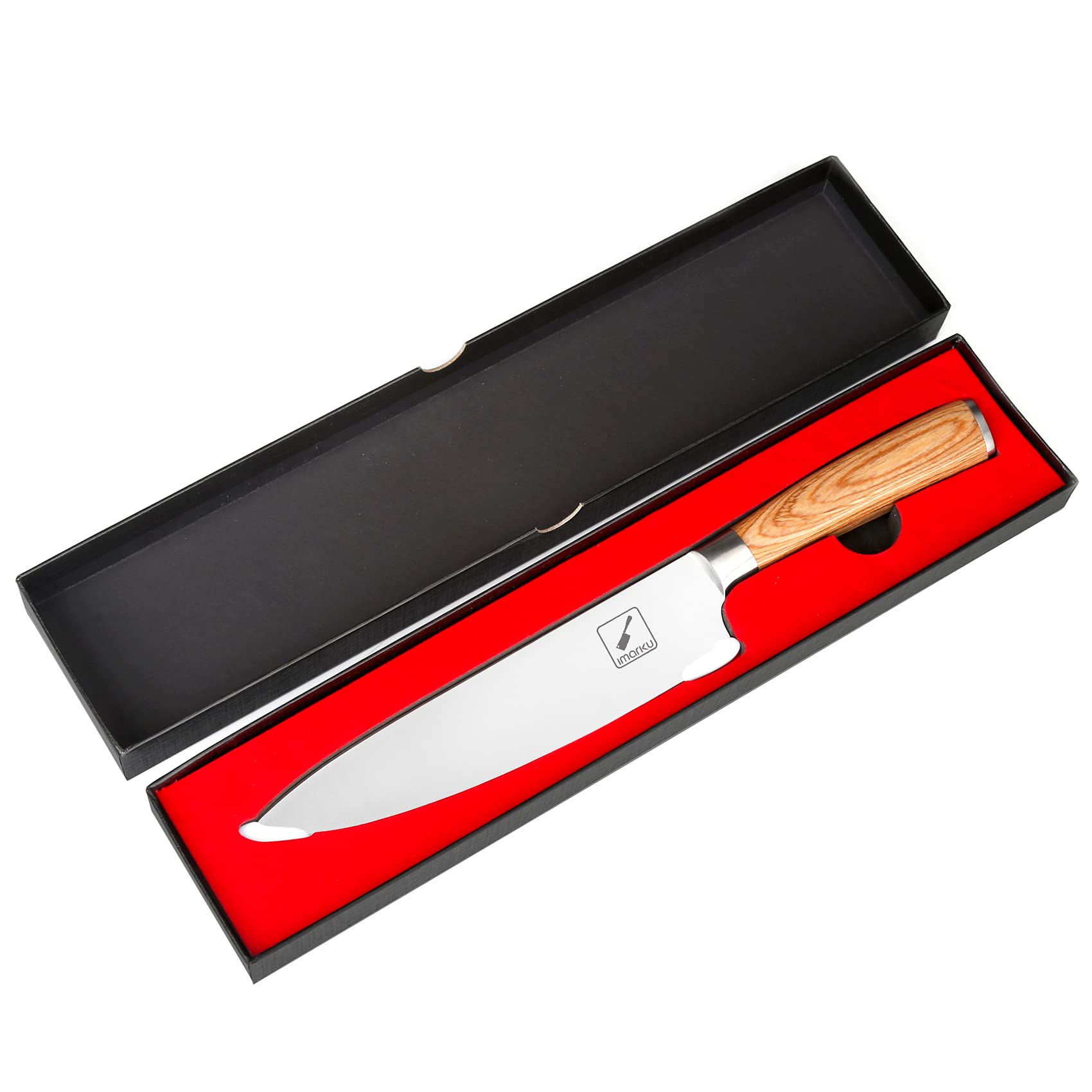 imarku 8 Inch Professional Chef Knife - Japanese SUS440A Stainless Steel Sharp Kitchen Knife with Ergonomic Golden Handle - Perfect for Slicing, Dicing & Chopping - Ideal Gift for Home Cooks & Professional Chefs