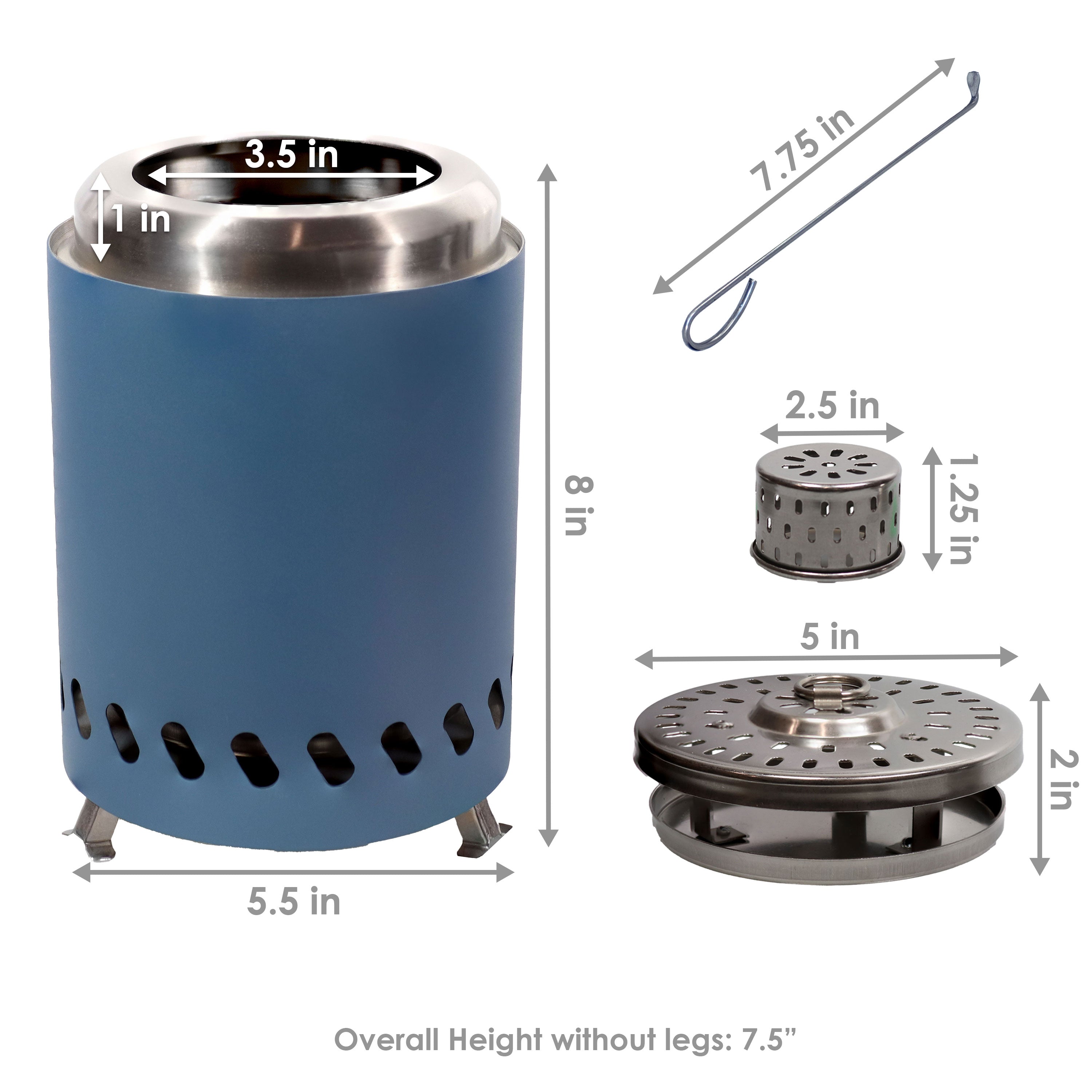 Sunnydaze Portable Tabletop Smokeless Fire Pit with Carry Bag & Poker - Perfect for Camping, Backyard, Patio & Outdoor Gatherings