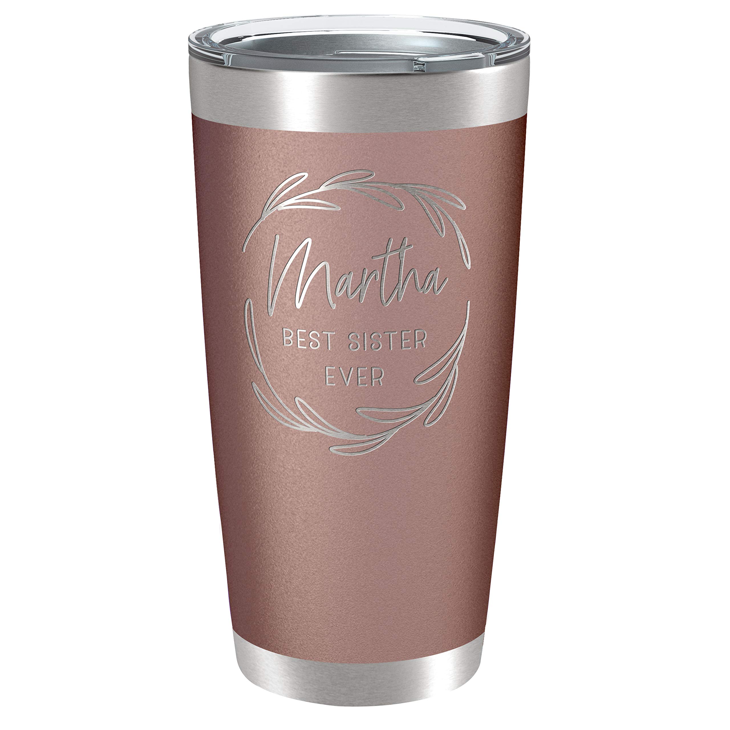 Personalized Stainless Steel 20 oz Tumbler with Lid - 13 Stylish Designs | Double Walled Insulated Coffee Cup for Hot & Cold Drinks | Custom Travel Mug for Work, Gym & Fitness - Rose Gold | Perfect for Office, Outdoor Adventures & Daily Hydration