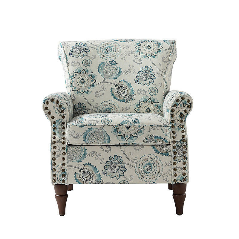 Artemisa Modern Floral Pattern Upholstered Armchair - Comfortable Living Room Accent Chair for Home Office & Lounge Decor