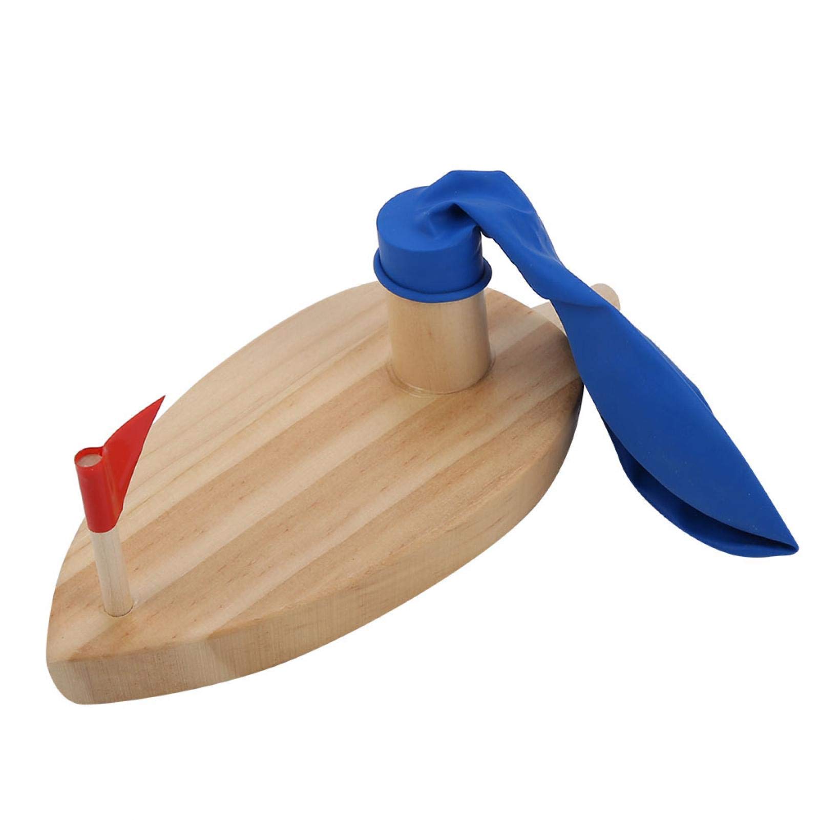 Balloon Powered Wooden Boat Toy - Inertial Balloon Boat for Kids, Fun Water Play & Bath Time Toy - Perfect for Pool, Bathtub, and Outdoor Play