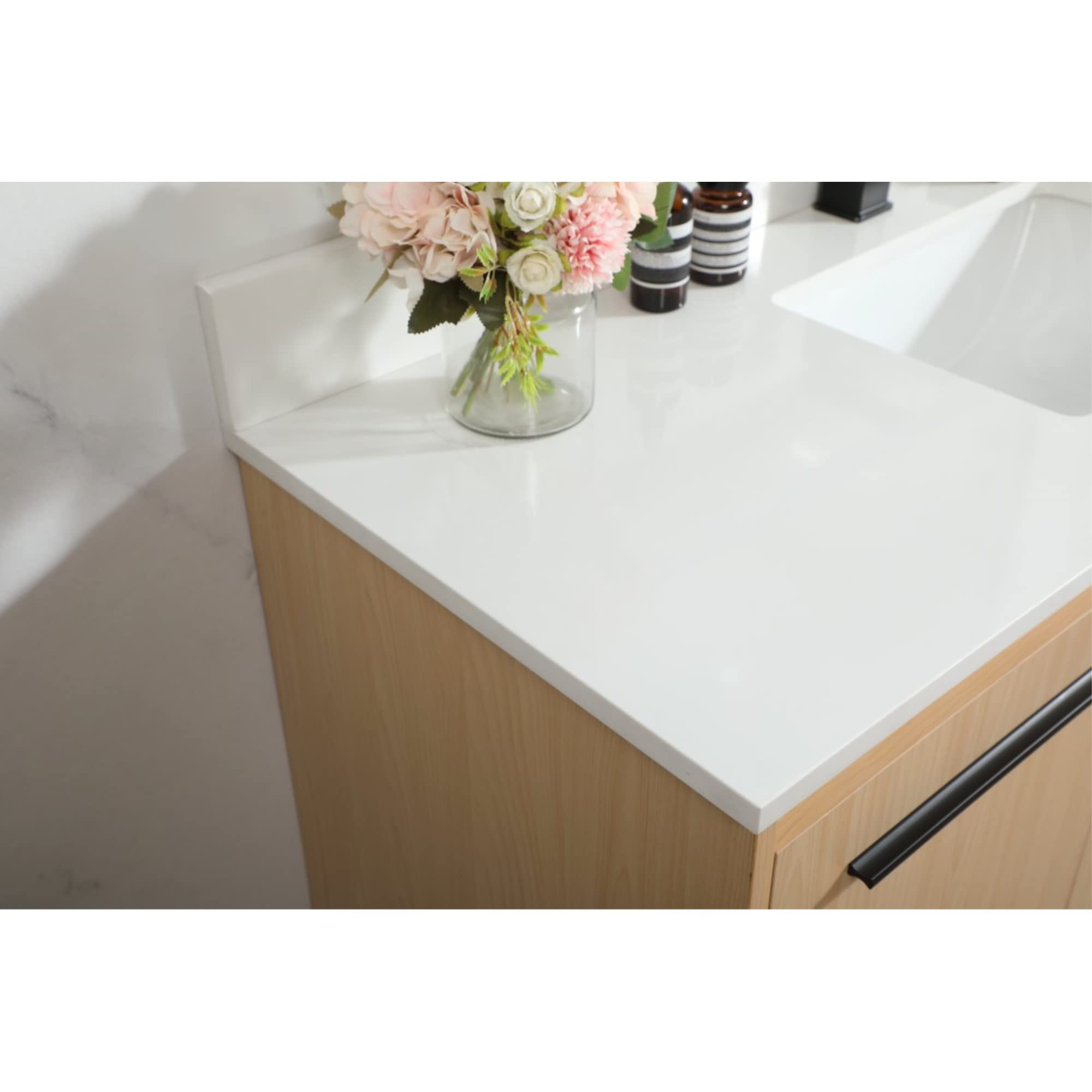 48 Inch Maple Bathroom Vanity with Backsplash - Elegant Single Sink Vanity for Modern Bathroom Decor | Perfect for Home Renovation & Master Bathroom Upgrade