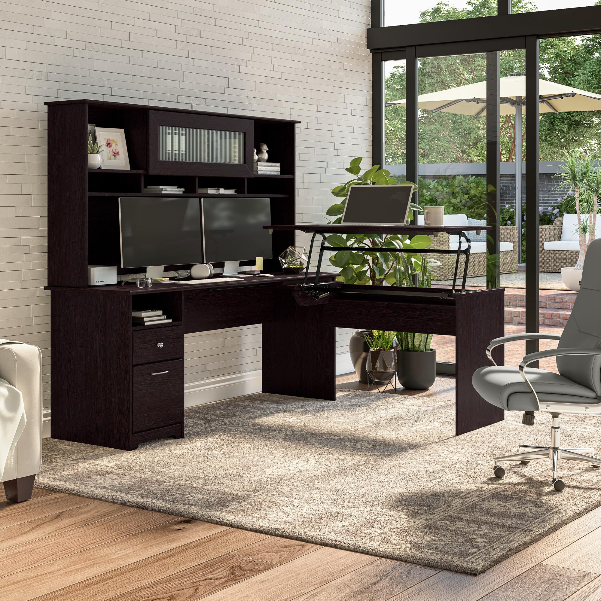 Bush Furniture Cabot 72W Computer Desk with Drawers - Espresso Oak Finish, Home Office Desk for Work & Study, Perfect for Small Spaces & Remote Work