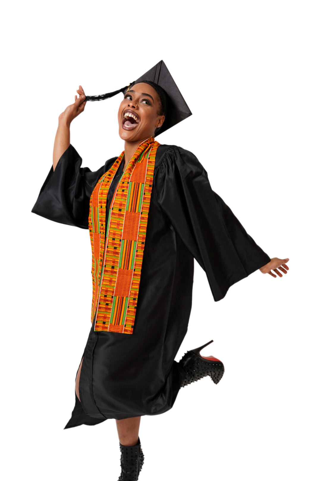 Authentic Kente African Print Graduation Stole/Sash DP0795S1 - Perfect for Graduation Ceremonies, Cultural Events & African Heritage Celebrations