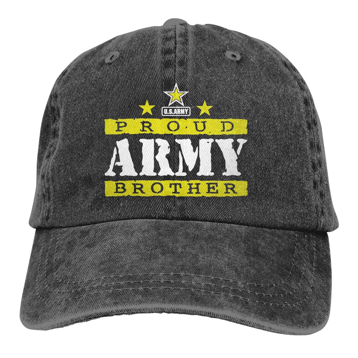 Vintage Proud Army Brother Denim Cowboy Peaked Caps - Baseball Trucker Dad Golf Fishing Hats for Men & Women - Perfect for Outdoor Activities, Country Music Festivals and Casual Wear