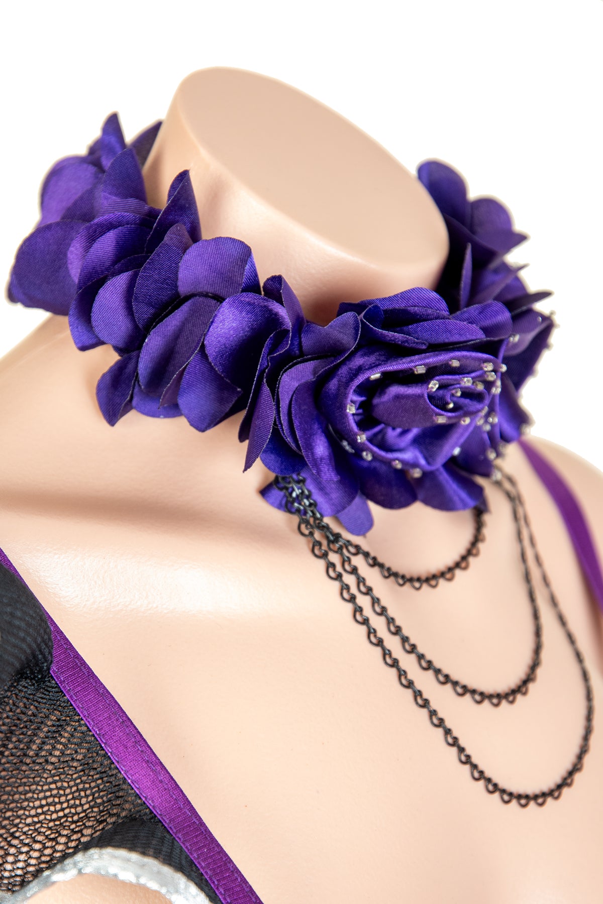 Orchidseed Fairy Warrior Choker Necklace - Gothic Punk Choker for Women, Handmade Adjustable Choker with Crystal Pendant | Perfect for Cosplay, Halloween, Rave Parties & Alternative Fashion