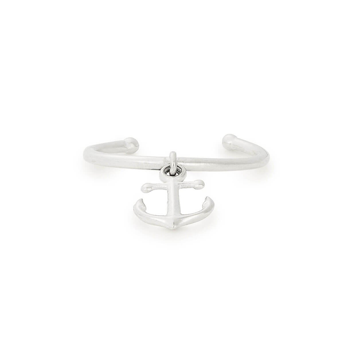 Anchor Charm Ring - Nautical Jewelry for Women, Sterling Silver or Gold Plated, Minimalist Dainty Stackable Band - Perfect for Beach, Vacation, and Everyday Wear