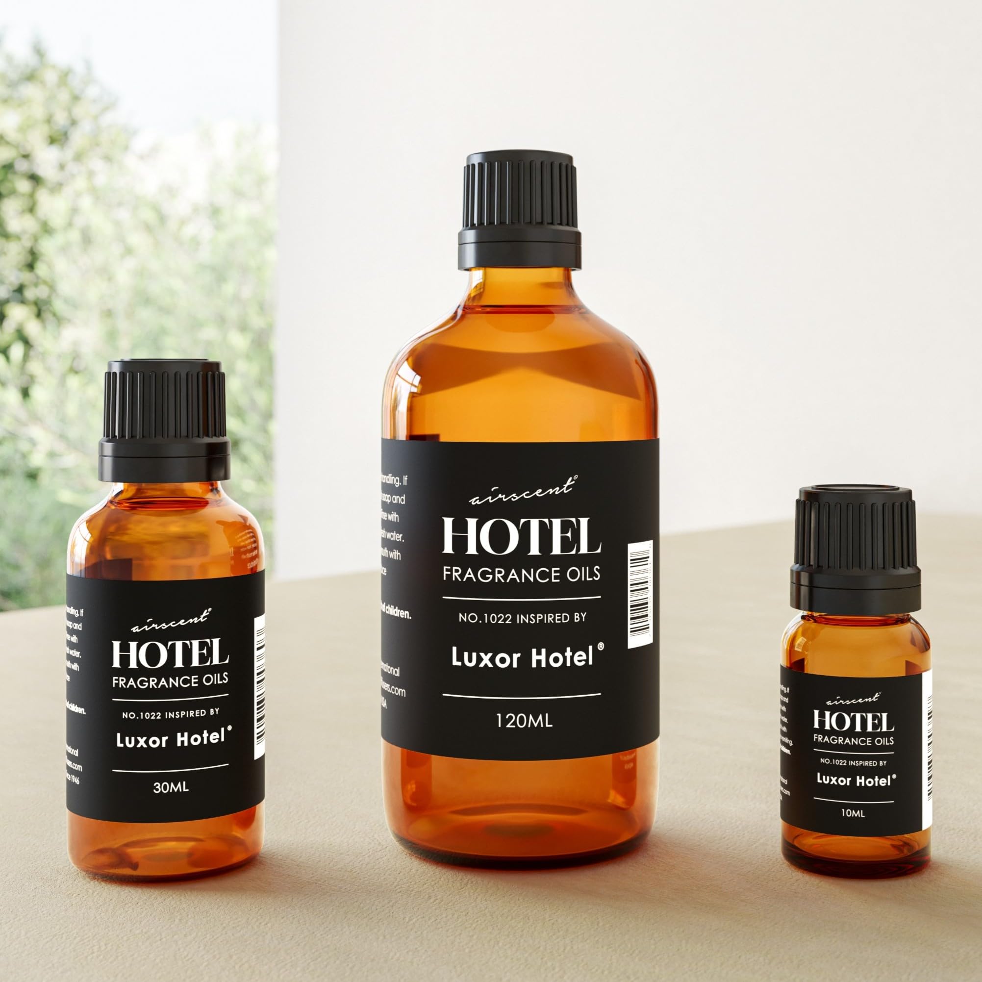 Luxor Hotel Inspired AirScent Premium Fragrance Oil No. 1022 - 10mL (0.34 fl oz) Glass Bottle with Dropper for Ultrasonic Diffusers, Waterless Diffusers & DIY Crafting - Create a Luxurious Spa Atmosphere at Home or Office