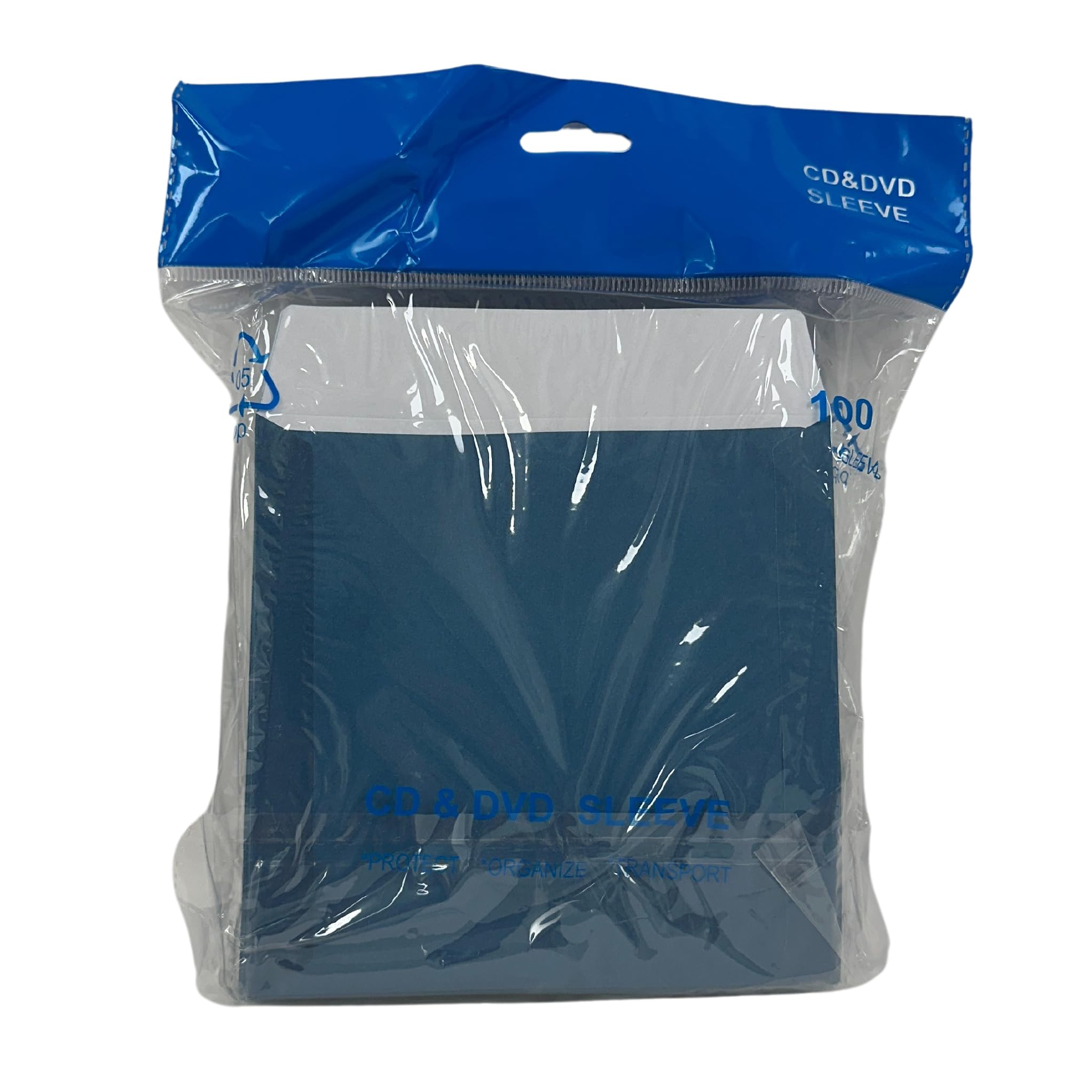 100 Blue Paper CD Sleeves with Window & Flap - Protective Storage for Music Albums, DVDs & Media - Perfect for Home Organization, Music Collections & Professional Archiving