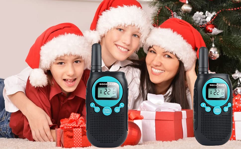 Rechargeable Walkie Talkies for Adults & Kids - 5 Mile Long Range 2-Way Radios (2 Pack) 22CH 0.5W FRS License-Free with Flashlight - Perfect for Family Camping, Hiking & Outdoor Adventures