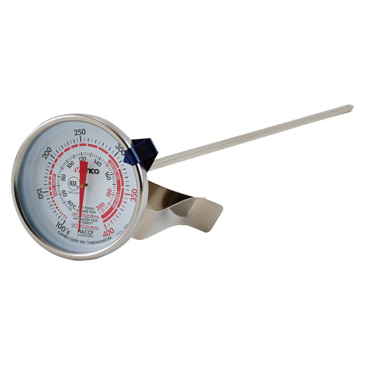 Winco Candy & Deep Fry Dial Thermometer 100°F to 400°F - TMT CDF3 - Perfect for Candy Making, Deep Frying, and Cooking Oil Temperature Control