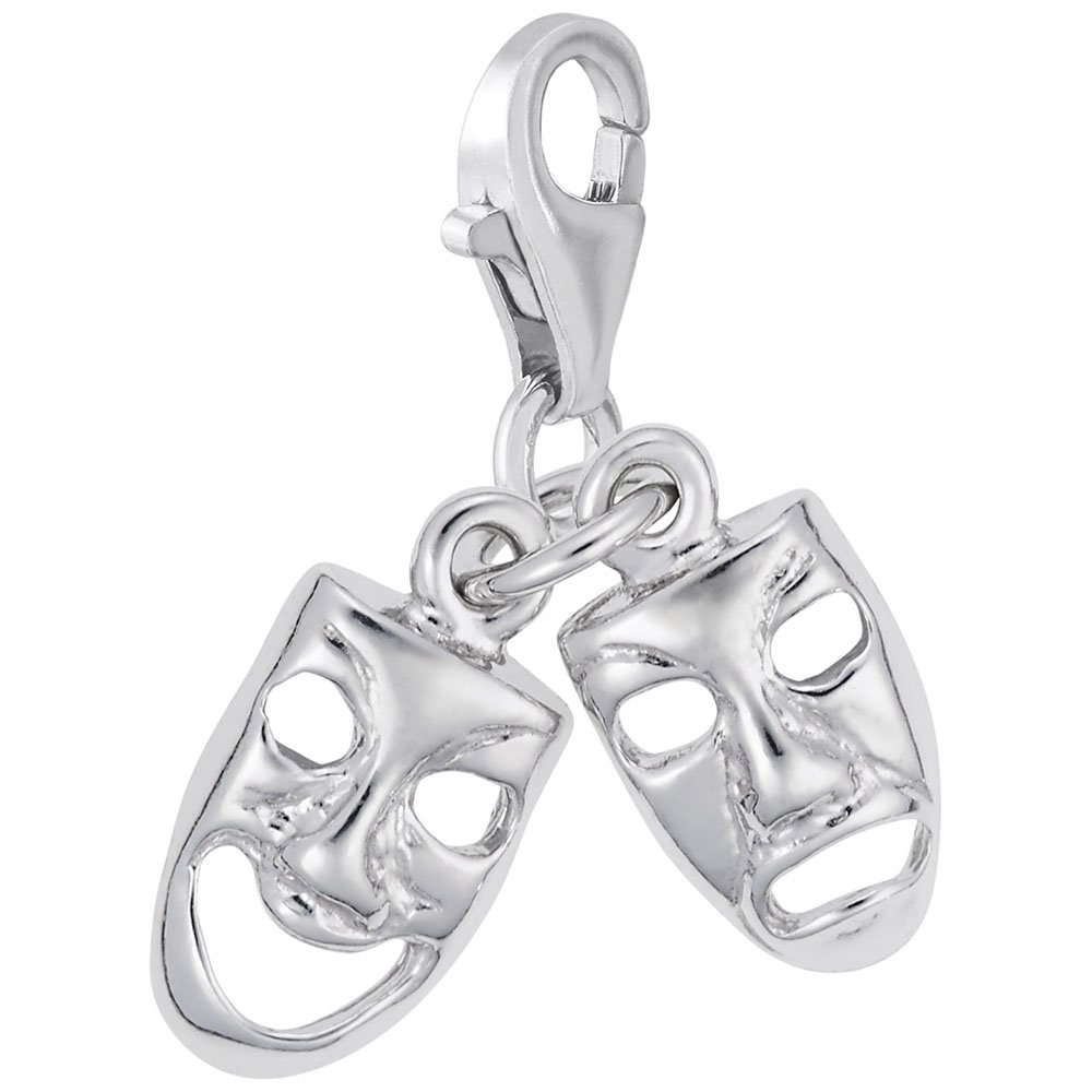 Comedy Tragedy Charm Pendant with Lobster Claw Clasp - Theater Jewelry for Bracelets & Necklaces - Perfect for Actors, Drama Lovers & Gift Giving