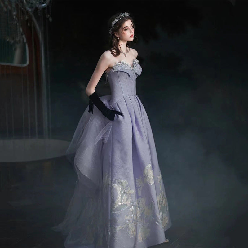 Light Purple Strapless Satin Prom Dress with Sweetheart Neckline - Formal Evening Gown for Homecoming, Quinceañera & Special Occasions - Style 715