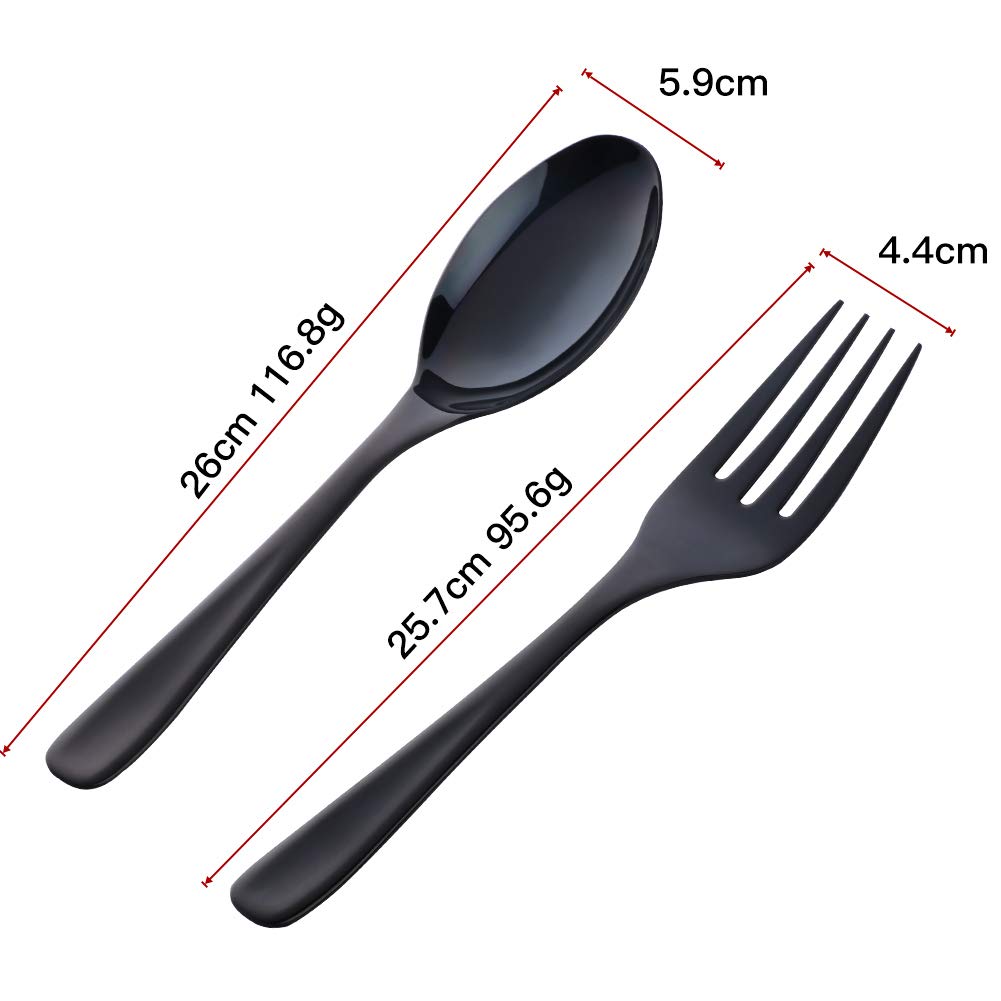 Premium 18/10 Stainless Steel Salad Serving Utensils Set - 10 Inch Long Handle Buffet Serving Spoons for Party, Catering & Home Use - Durable Kitchen Tools for Restaurants, Weddings & Dinner Parties