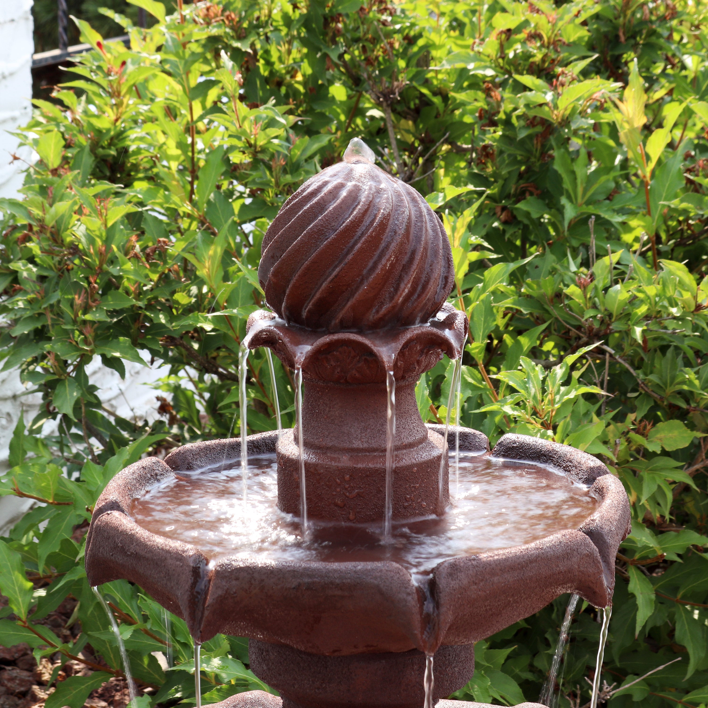 Sunnydaze 2-Tier Solar Powered Outdoor Water Fountain with Battery Backup - Perfect for Garden, Patio, and Backyard Decor