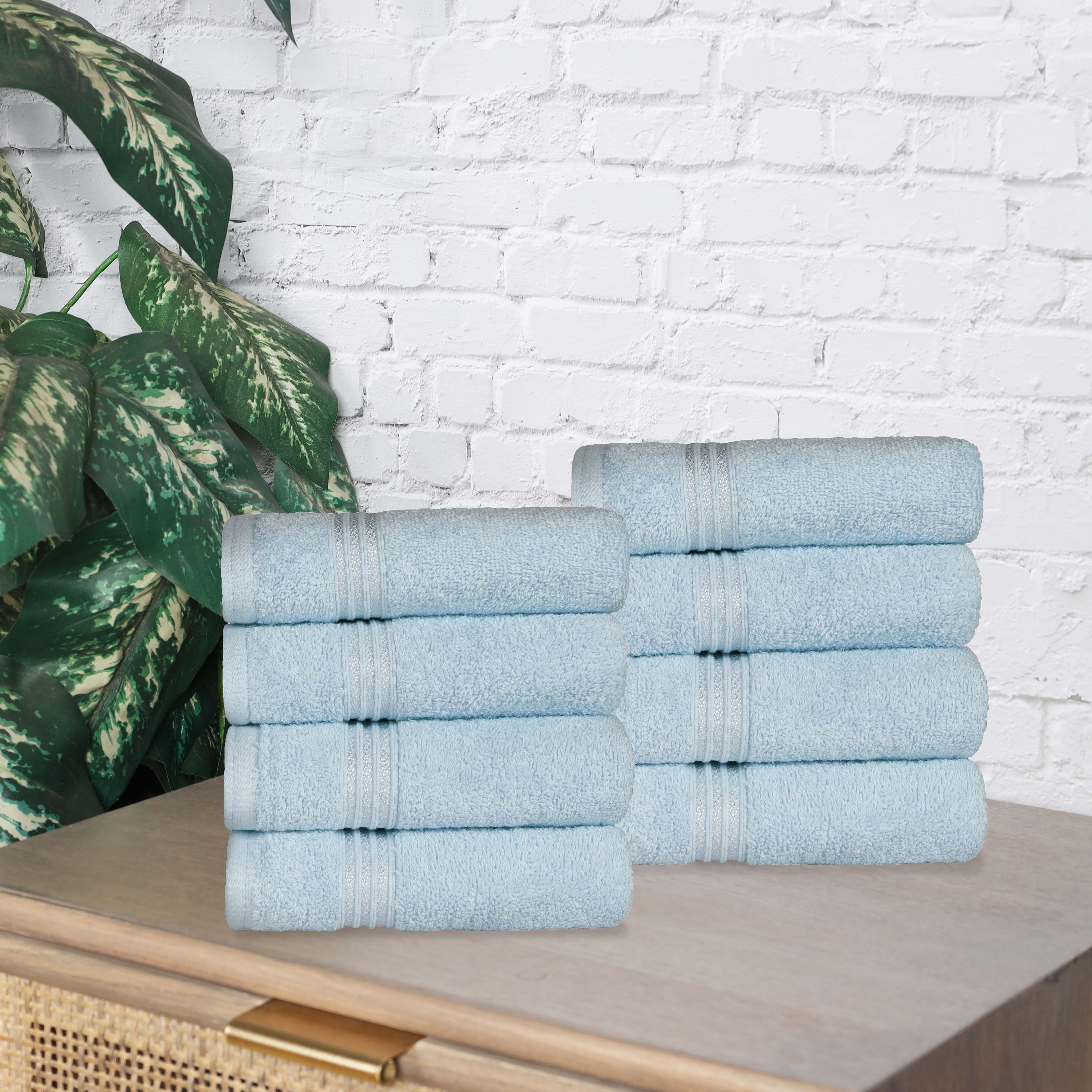 Premium Egyptian Cotton Hand Towels - Ultra Soft & Highly Absorbent Bath Towel Set of 8 for Bathroom, Spa & Guest Use