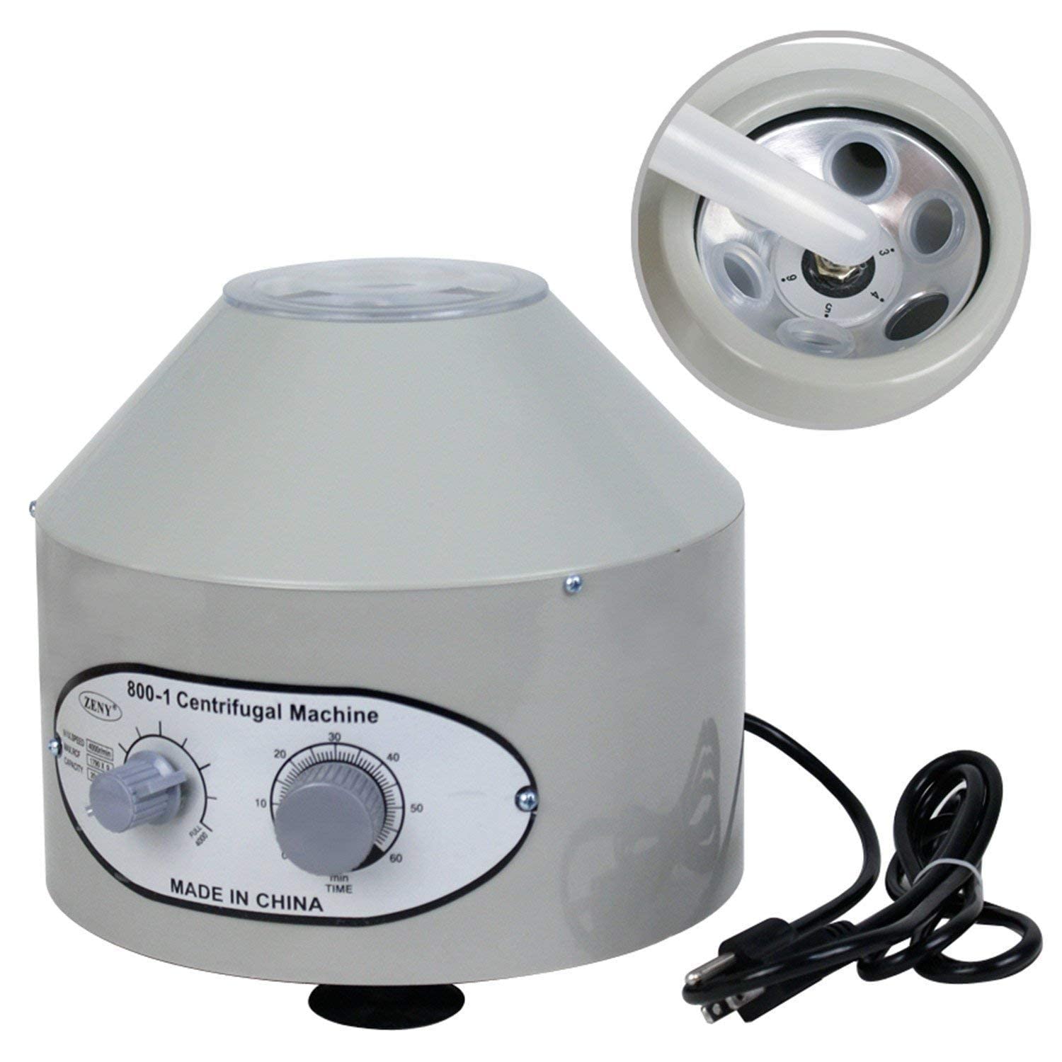 Low-Speed Lab Centrifuge with Timer (0-4000 RPM, 20ml x 6 Tubes) - Ideal for Blood Sample Separation, DNA Extraction & Medical Research