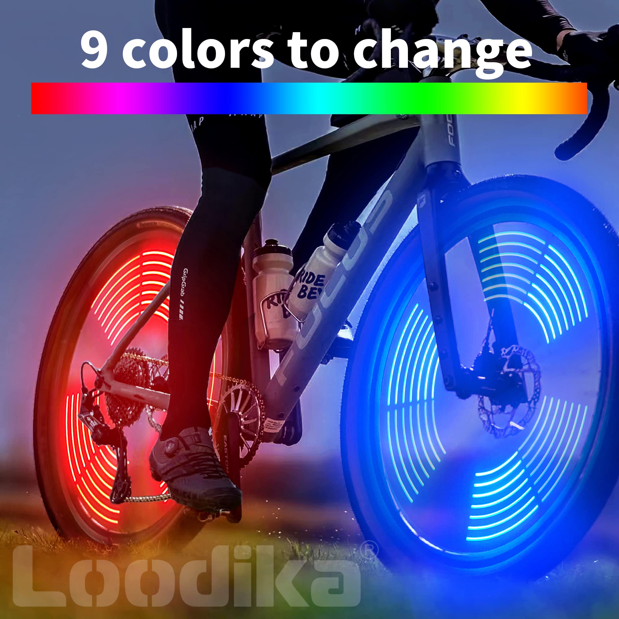 Ultra Bright LED Bike Wheel Lights - Waterproof Bicycle Spoke Lights with Batteries Included (2 Wheel Packs, 6 Color Changing Light Strips) - Perfect Gift for Kids, Teens, Boys & Girls - Ideal for Night Cycling, Safety & Fun Rides