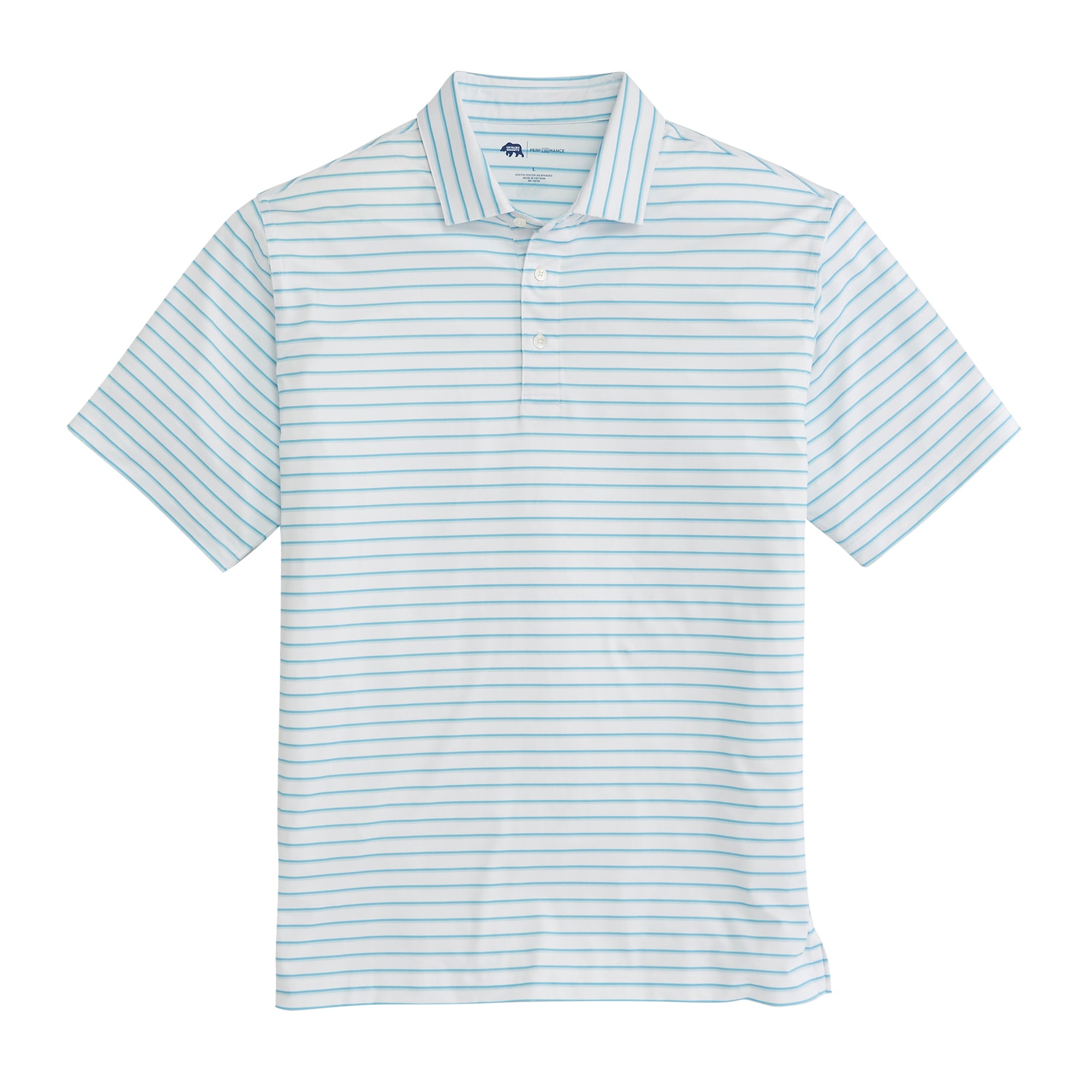 Fairway Stripe Performance Polo Shirt - Cabana Blue | Moisture-Wicking Golf & Casual Wear for Men