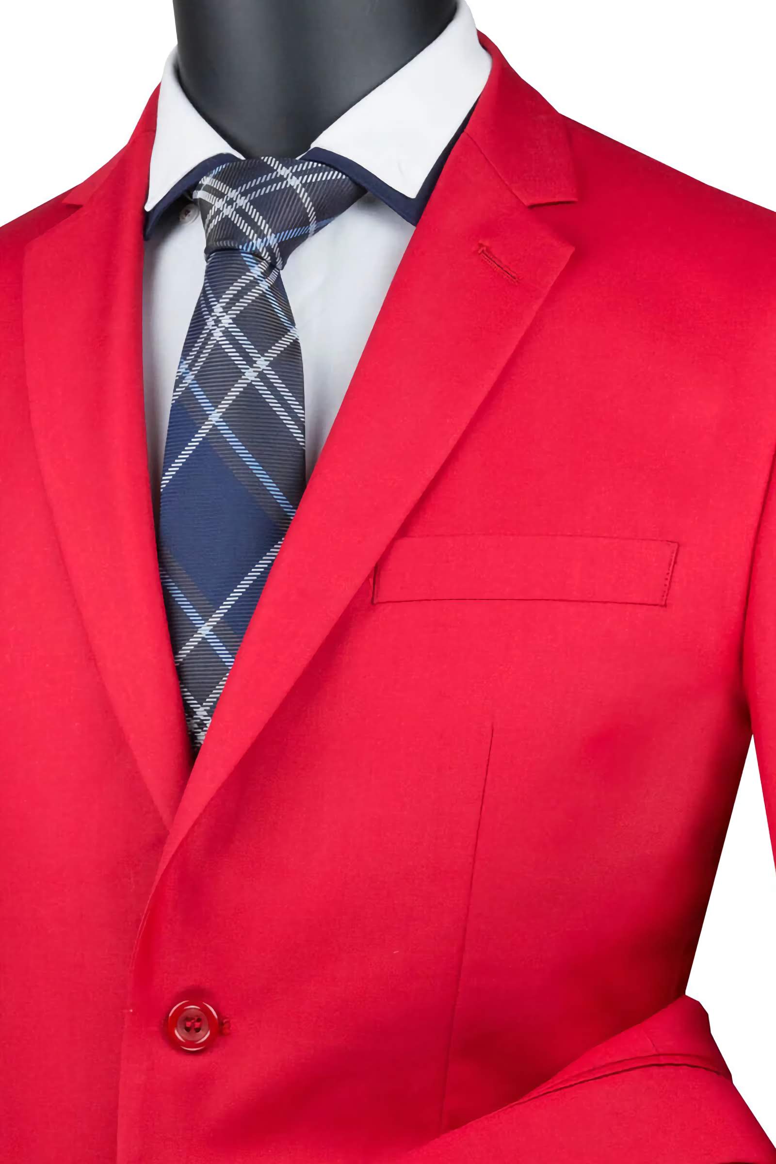 Red Slim Fit Men's 2-Piece Suit with 2 Buttons | Formal Business Attire for Weddings, Interviews & Office Wear