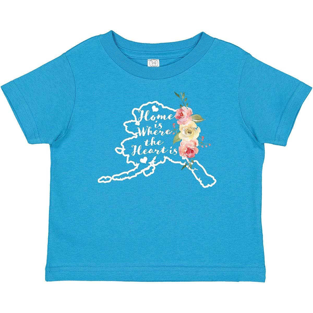 Inktastic Alaska Home is Where The Heart is Watercolor Floral Baby T-Shirt - Soft Cotton Infant Tee for Boys & Girls, Cute Outfit for Family Photos, Travel & Everyday Wear