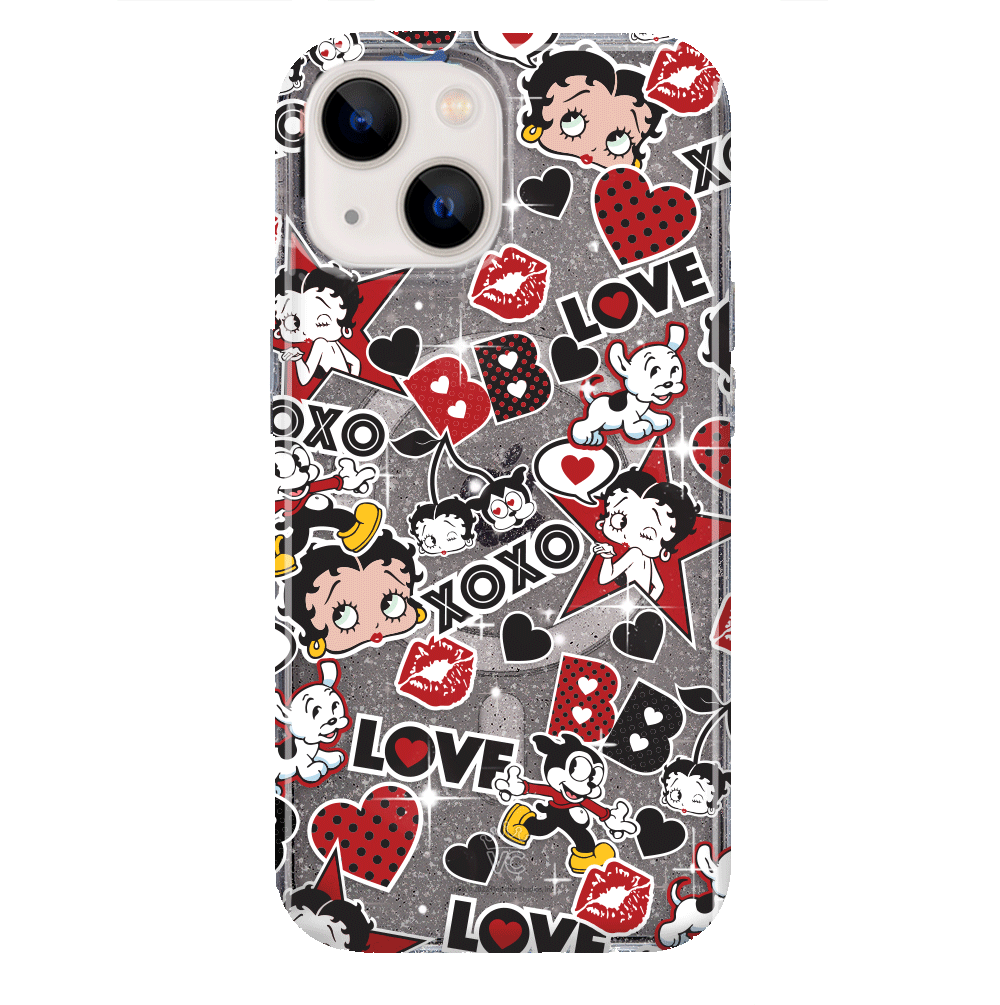 Betty Boop Glitter iPhone Case - Stylish & Protective Phone Cover for iPhone 13/14/15 Pro Max, Sparkly Fashion Accessory - Perfect for Parties, Daily Use & Gift Giving