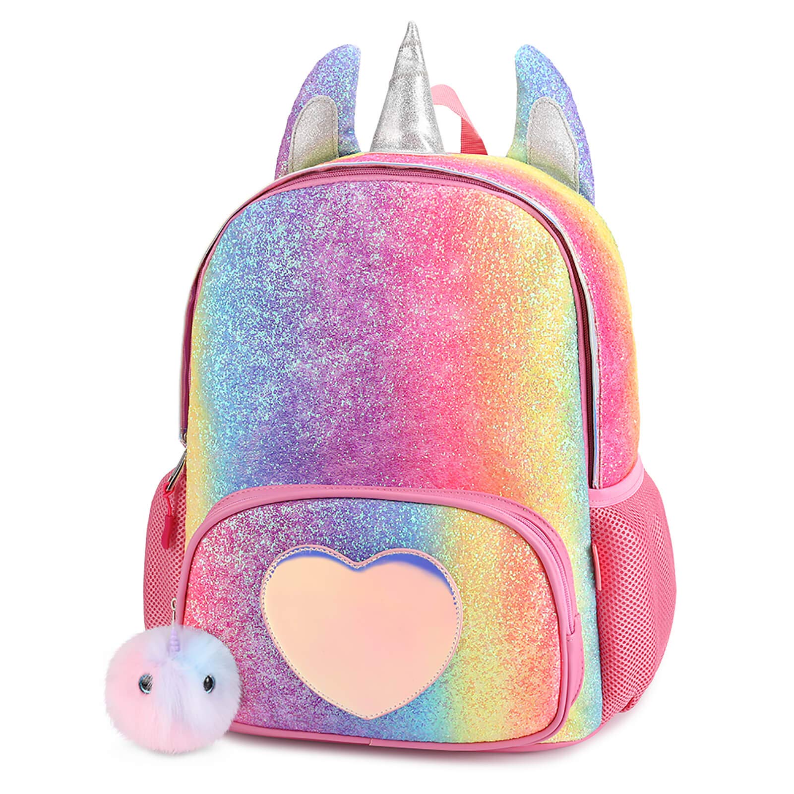 Mibasies Unicorn Backpack for Girls - Glitter Rainbow School Backpack for Kids, Elementary Student Bookbag (Multicolor) - Perfect for School, Travel & Daily Use
