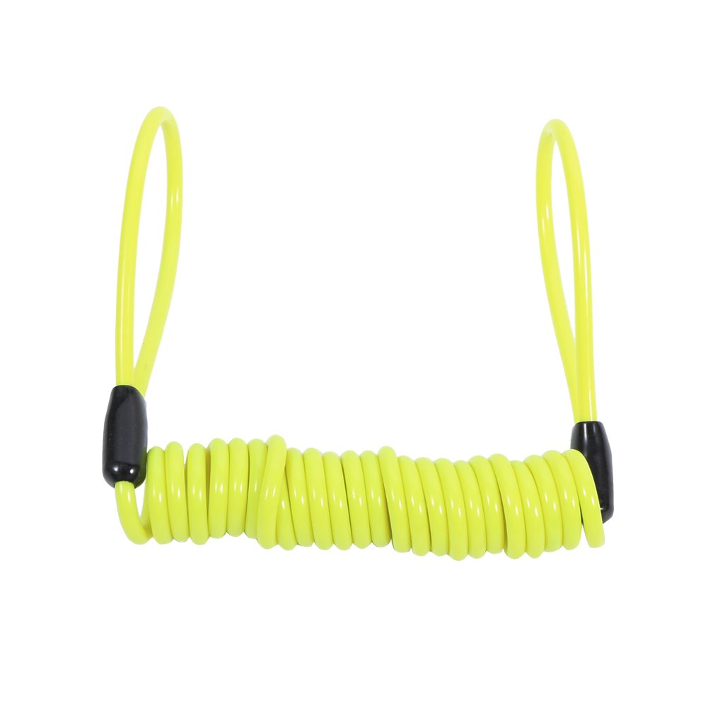 Steel Coil Cable with Plastic Cover - Motorcycle Disc Lock Anti-Theft Security Alarm & Spring Reminder Cable (Yellow) | Perfect for Bike Parking & Outdoor Protection