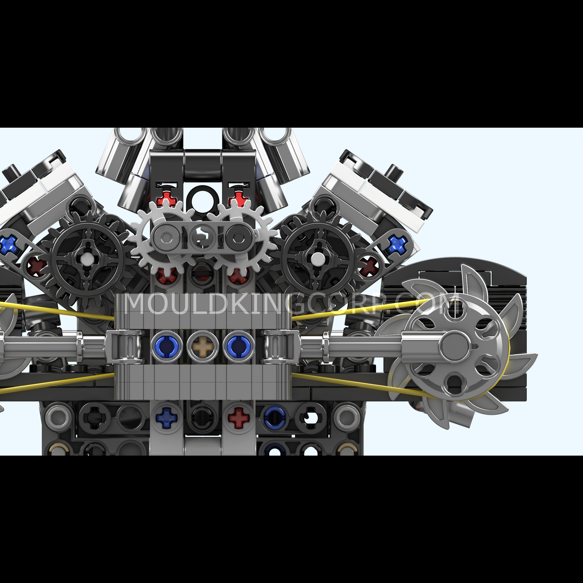 Mould King 10206 Turbocharged V8 Engine Model Building Kit - 737 PCS DIY Mechanical Engineering Toy for Adults & Teens | STEM Educational Gift, Car Enthusiast Collection, Home Office Display