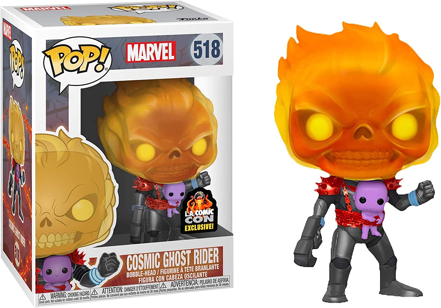 Funko Pop! Vinyl Figure #518 - Cosmic Ghost Rider (LA Comic Con Exclusive, Vaulted) | Collectible Marvel Superhero Toy for Display & Gifts