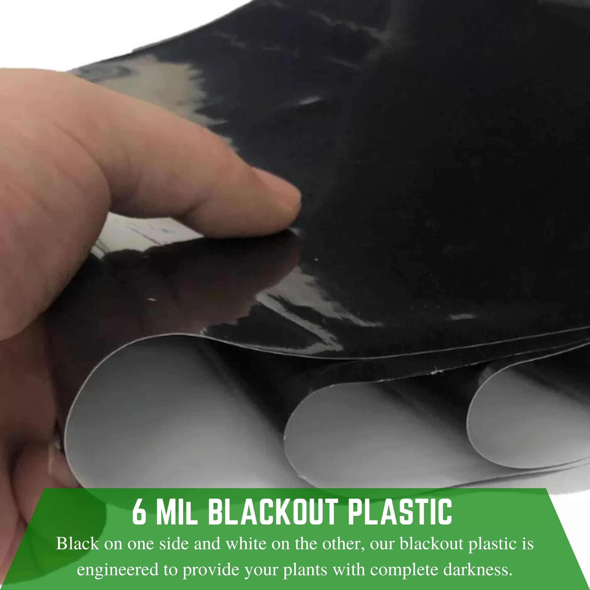 Farm Plastic Supply - 6 mil Panda Film Light Deprivation Greenhouse Cover (10' x 75') - 100% Blackout Tarp for Indoor/Outdoor Gardening, Hydroponics & Plant Protection - Black White Plastic Sheeting, Greenhouse Poly Film