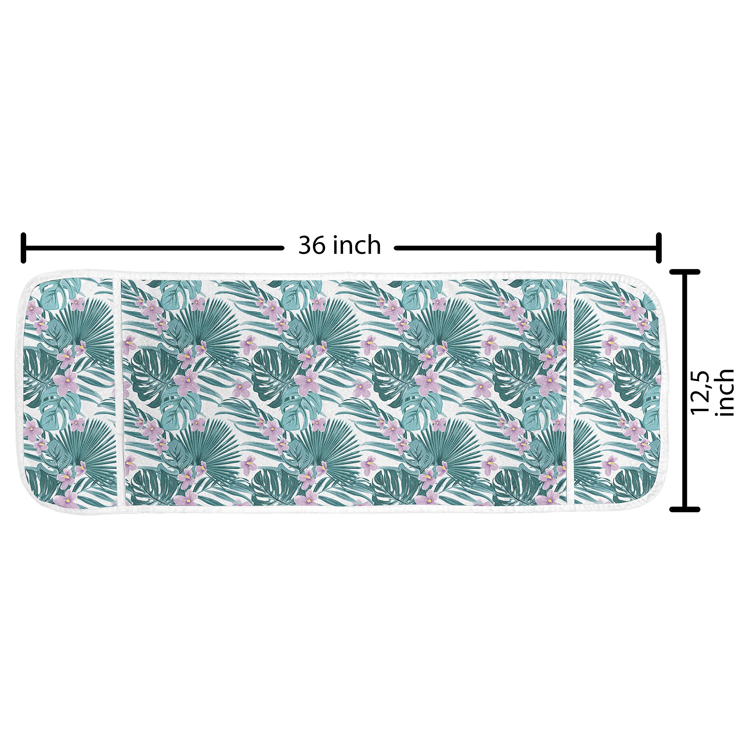 Ambesonne Tropical Microwave Cover - Waterproof Kitchen Organizer with Pockets, 36