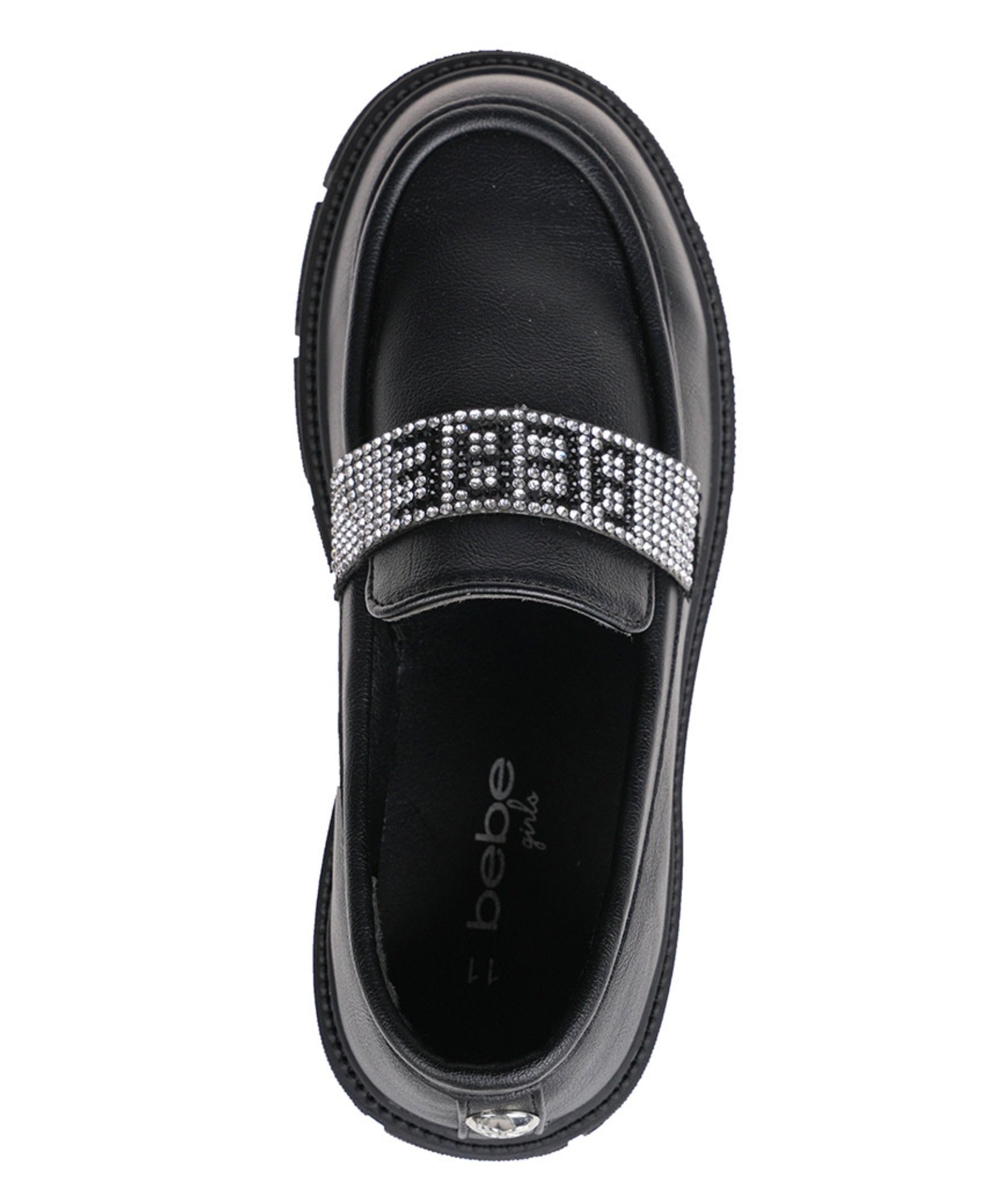 Bebe Girl's Mary Jane Loafers - Patent Leather Platform School Shoes for Girls (Black) | Comfortable Casual Uniform Shoes for Little & Big Kids | Perfect for School, Parties & Everyday Wear
