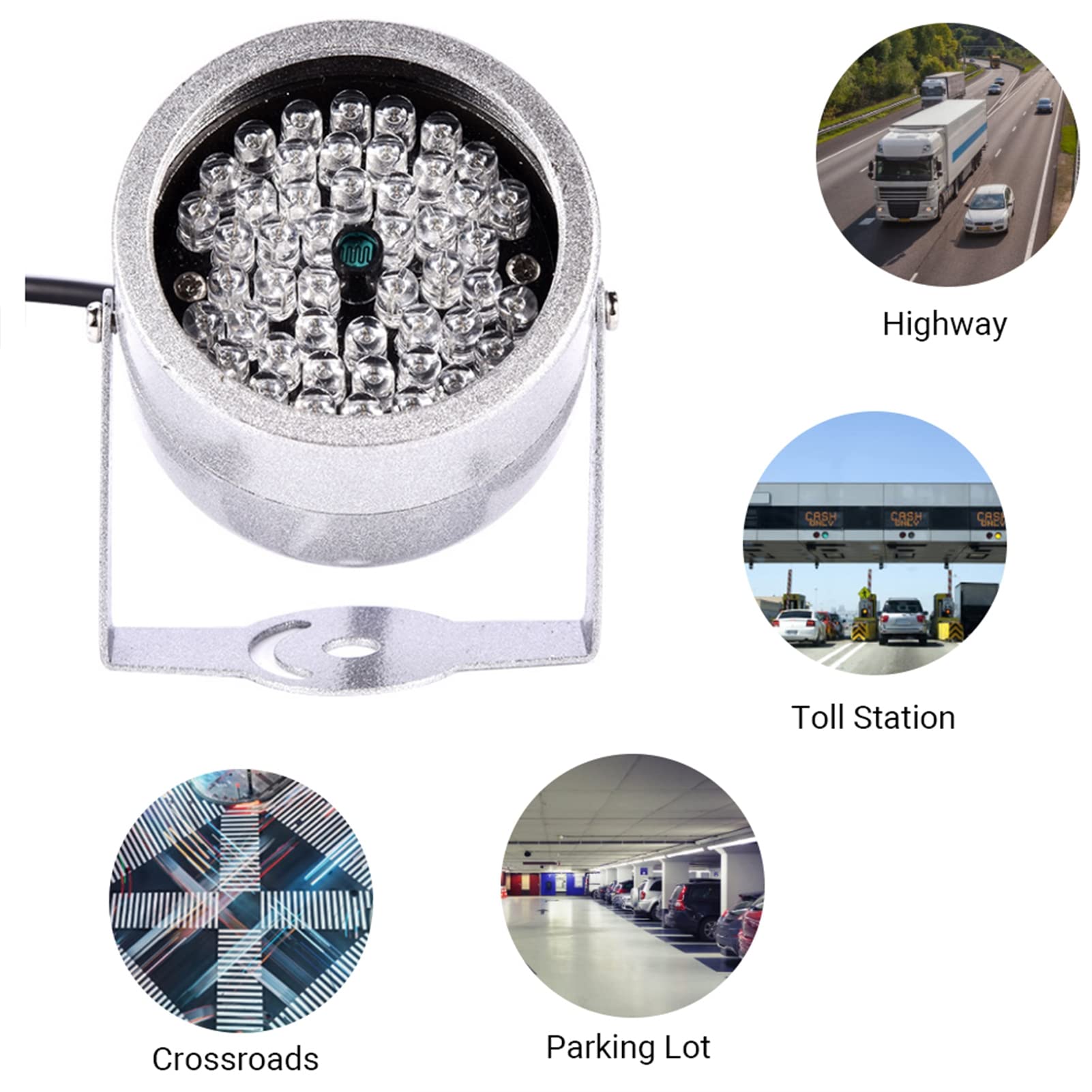 48-LED IR Infrared Night Vision Light for Security CCTV Cameras - Indoor/Outdoor Use - Perfect for Home Surveillance, Business Security & Dark Area Monitoring